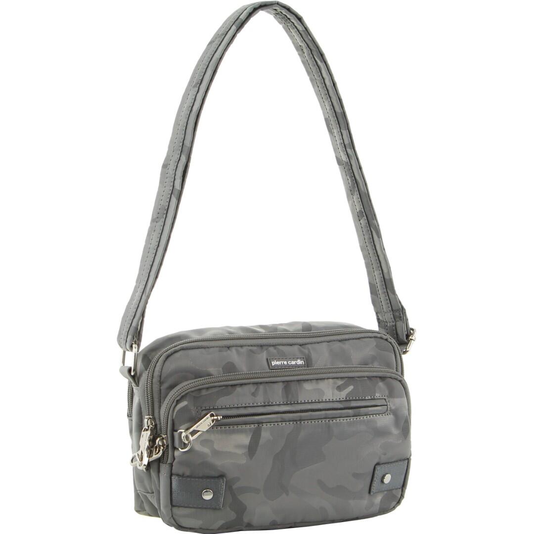 Pierre Cardin Nylon Anti-Theft Cross Body Bag in Grey-Camo
