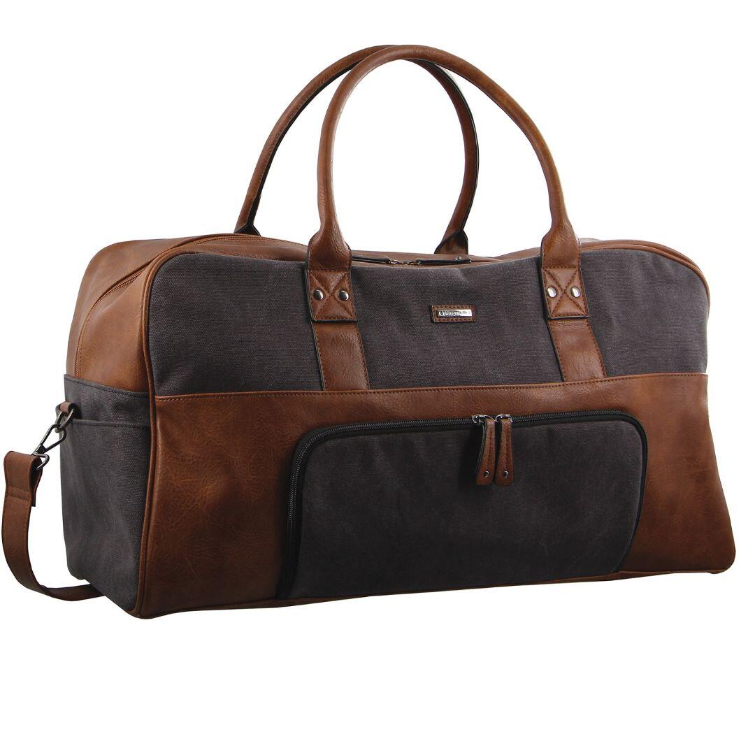 Pierre Cardin Canvas Overnight Bag in Black