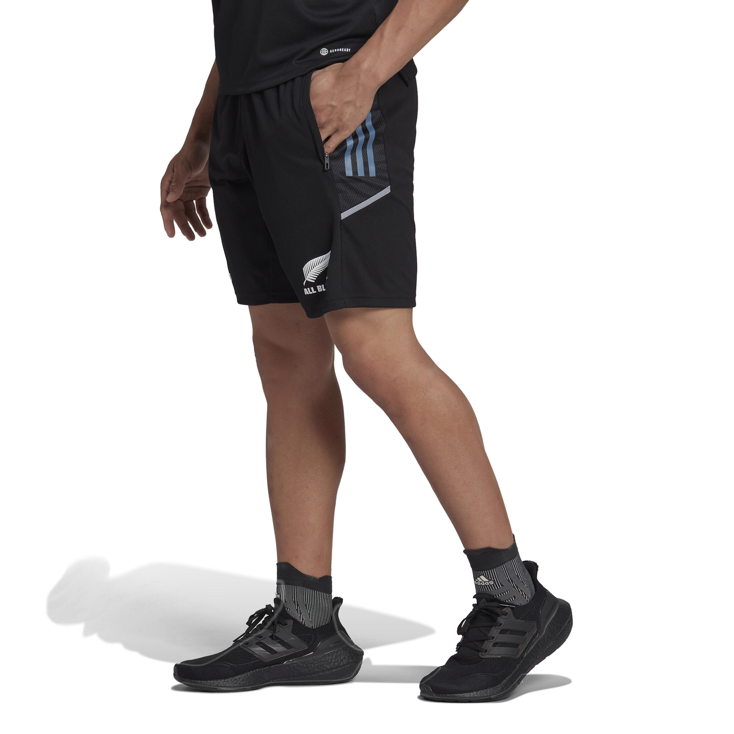 Adidas All Blacks Primeblue Gym Rugby Shorts Schwarz