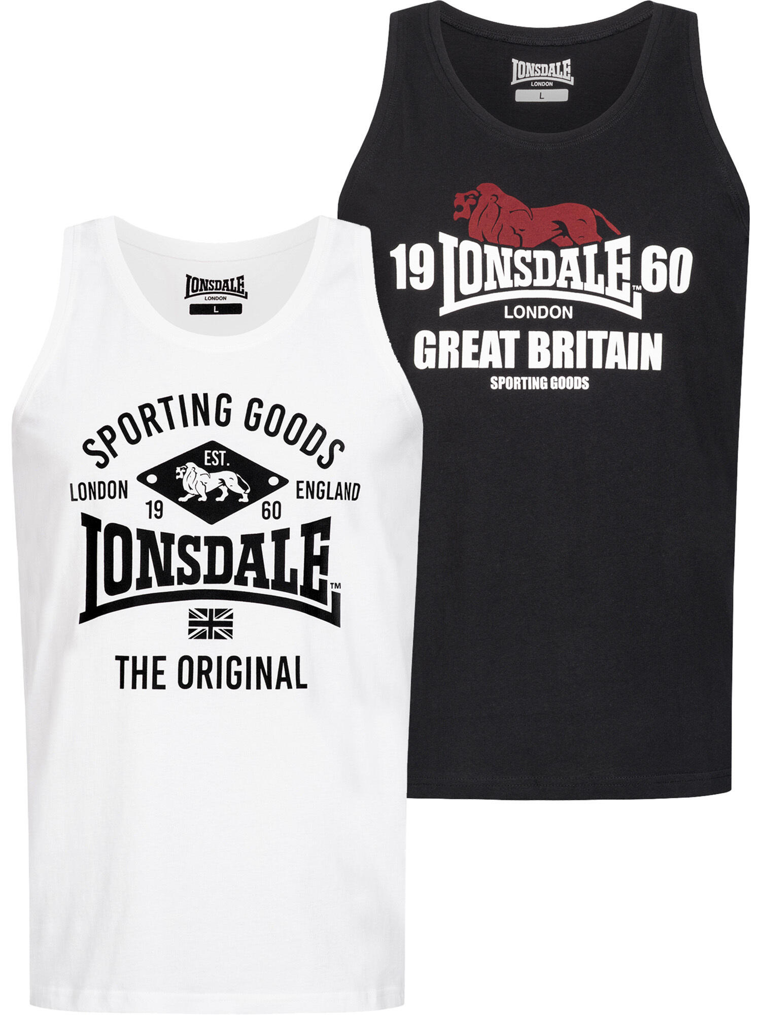 LONSDALE Heren singlet slim fit double pack BIGGIN 2/6
