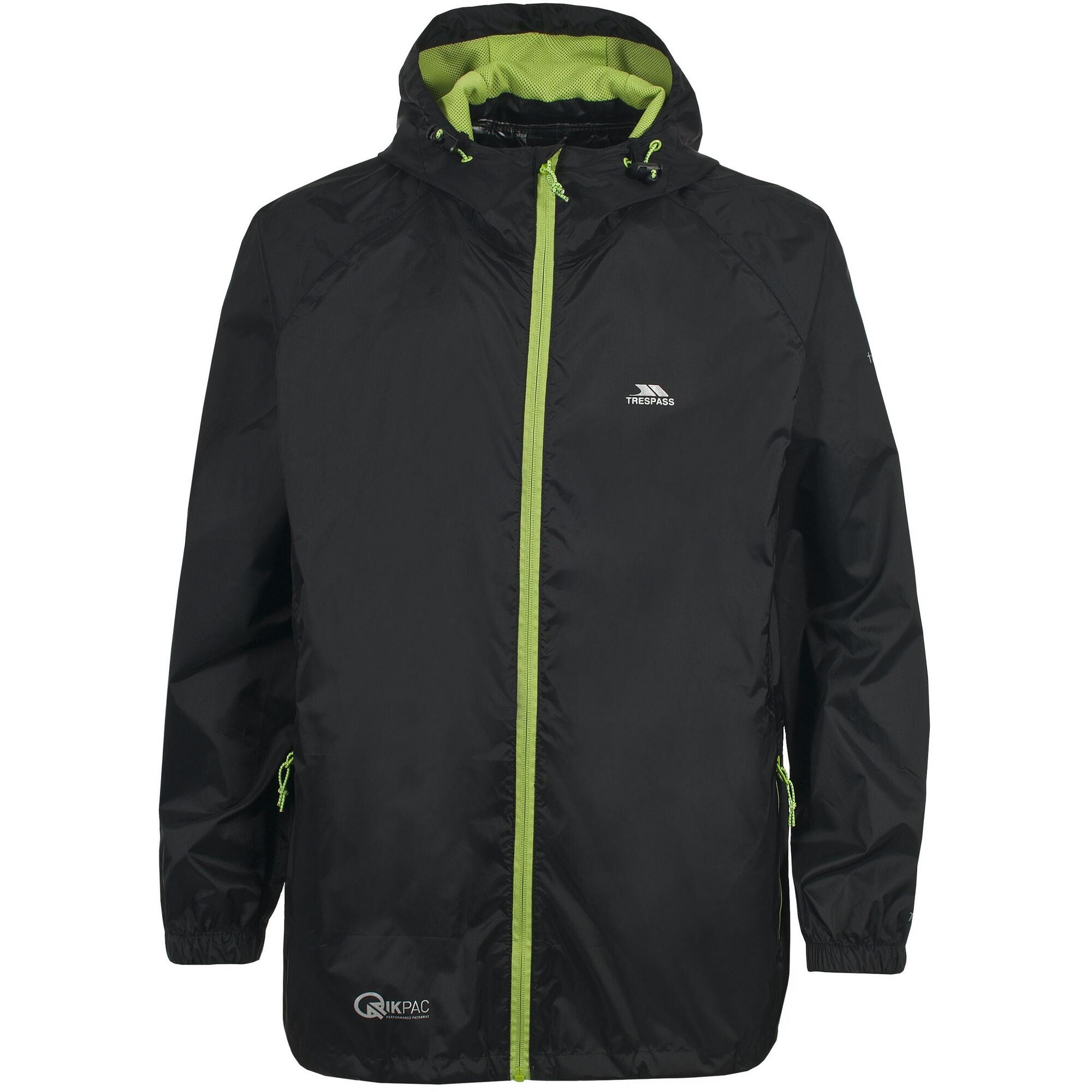 TRESPASS Kinderen/Kinderen Qikpac Waterdichte Packaway Jacket (Zwart)