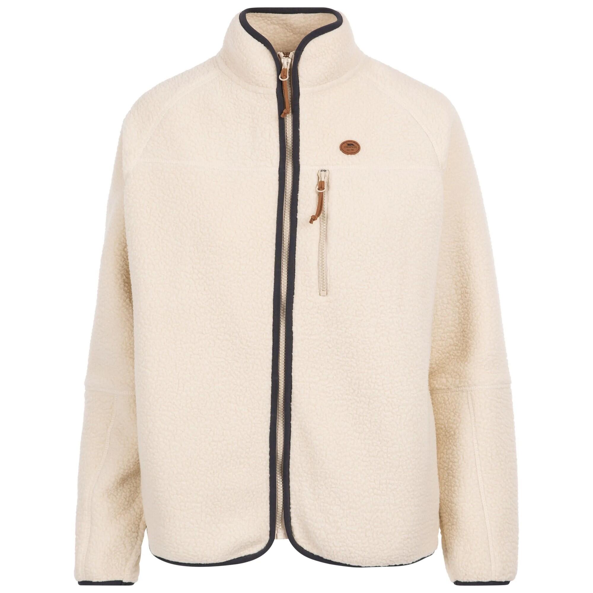 TRESPASS Womens/Ladies Quake Leather Trim Fleece Jacket (Ghost)