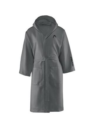 Peignoir à capuche en microfibre pour adulte, couleur gris nuit