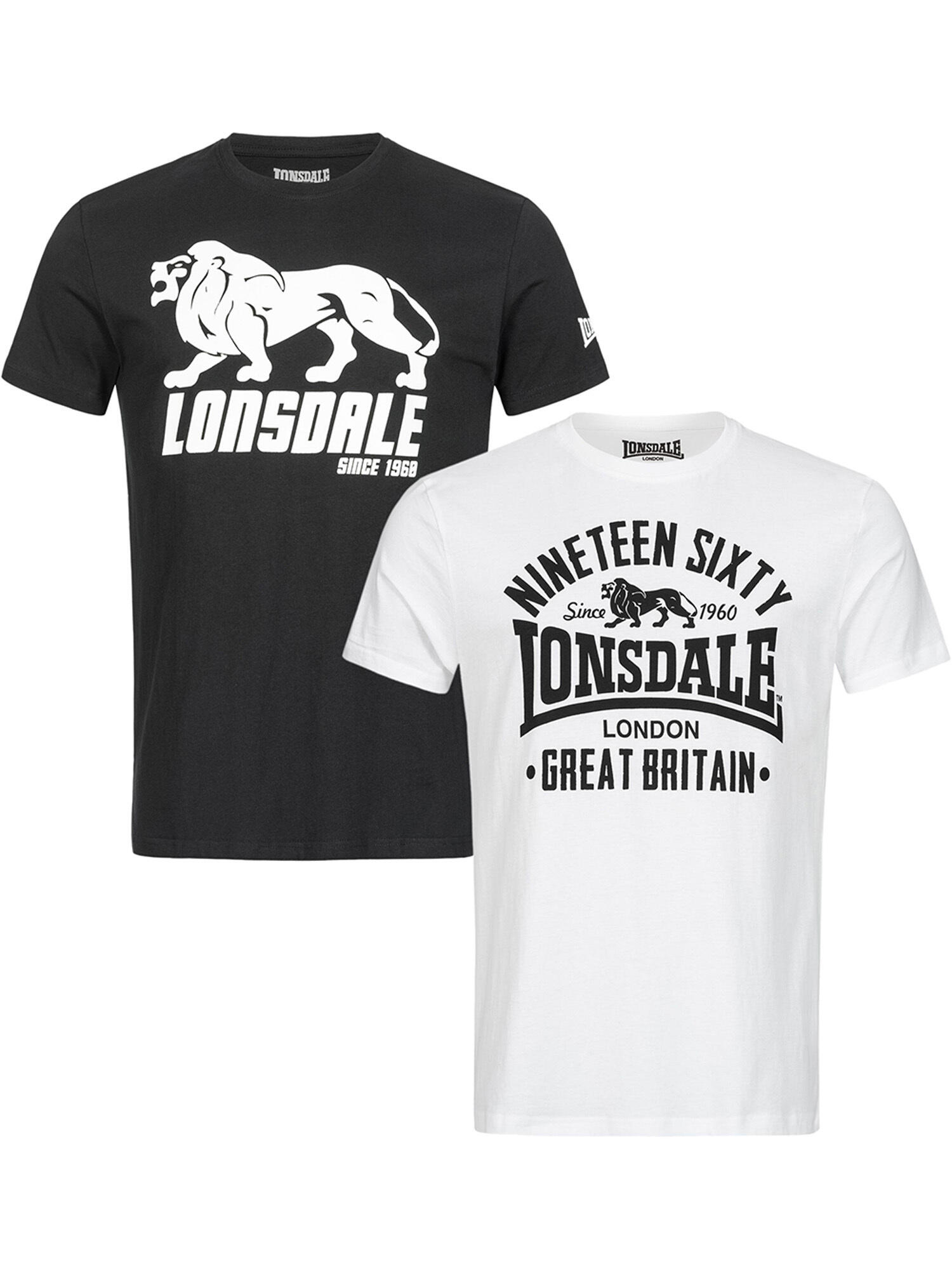 LONSDALE Heren-T-shirt, regular fit dubbelpak BYLCHAU 2/7