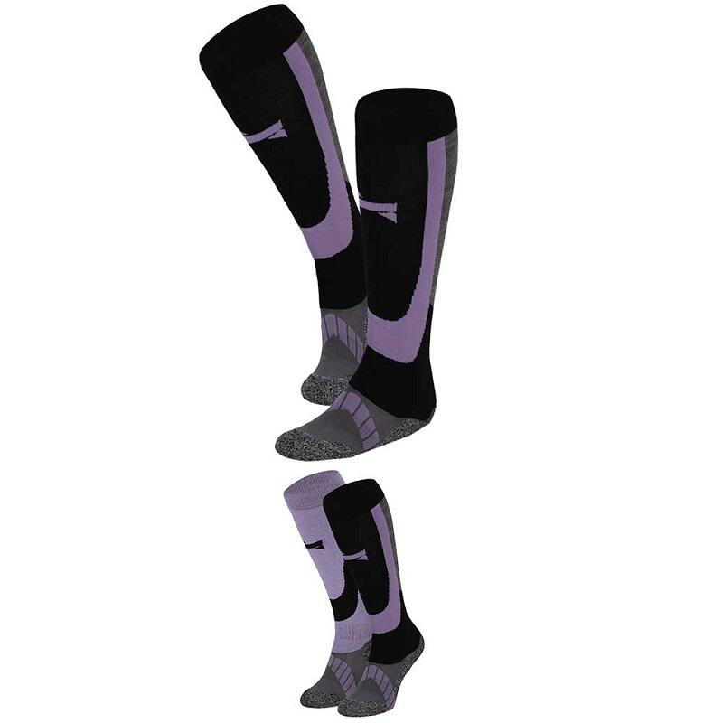 Xtreme Chaussettes de Ski Unisexe lot de 6 Multi-Violet