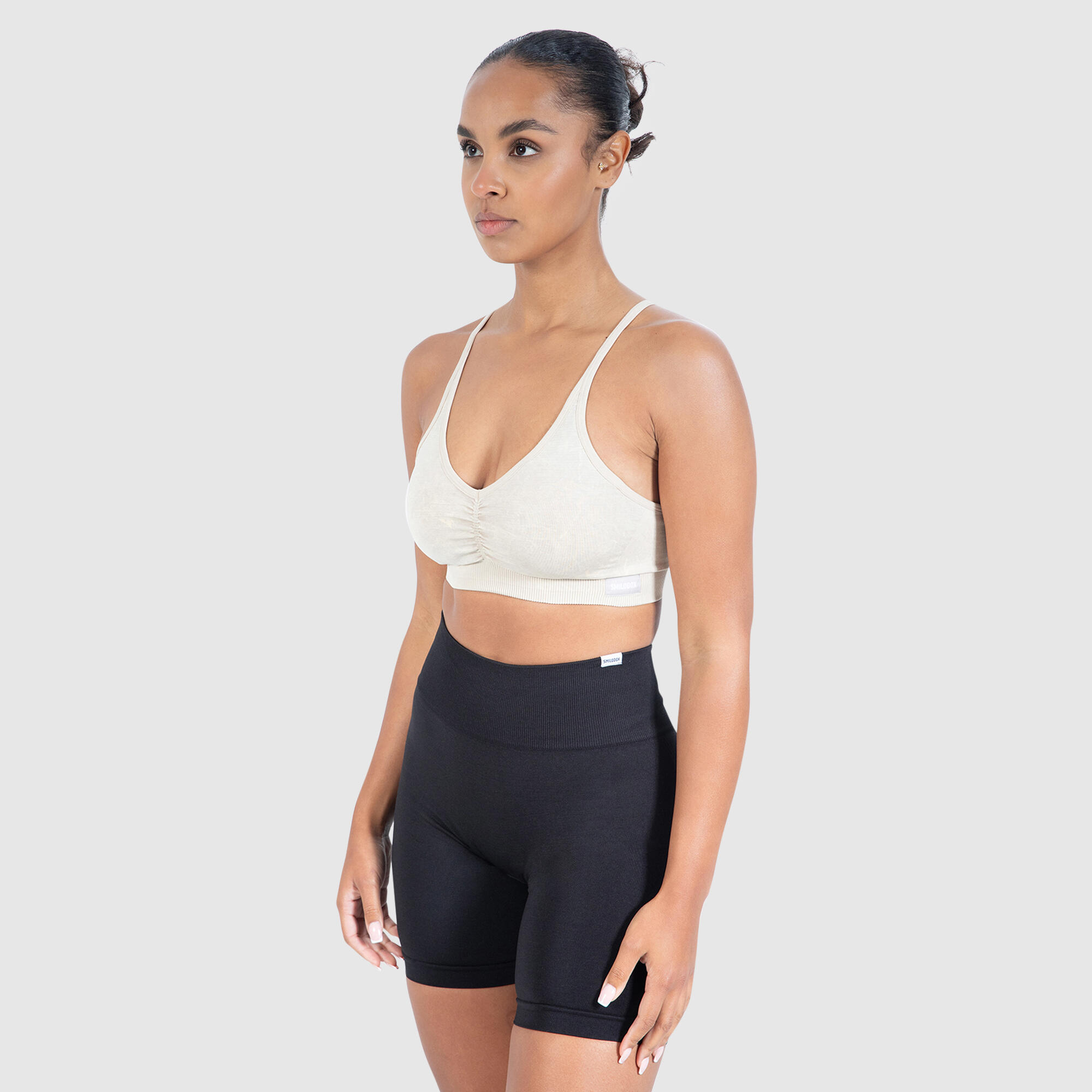 Damen Sport BH Batik Scrunch Icon Beige 2/6