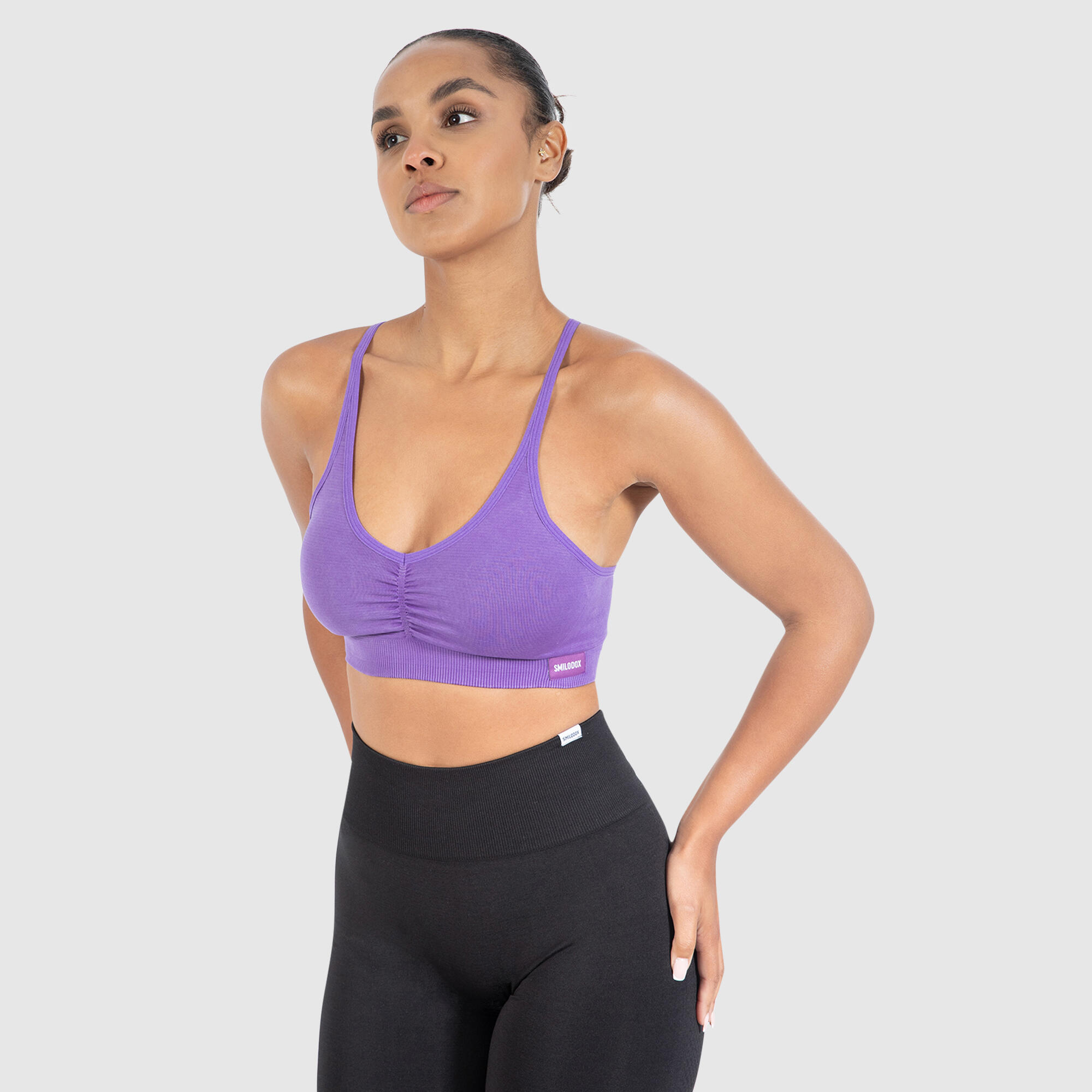 Damen Sport BH Batik Scrunch Icon Lila 2/6