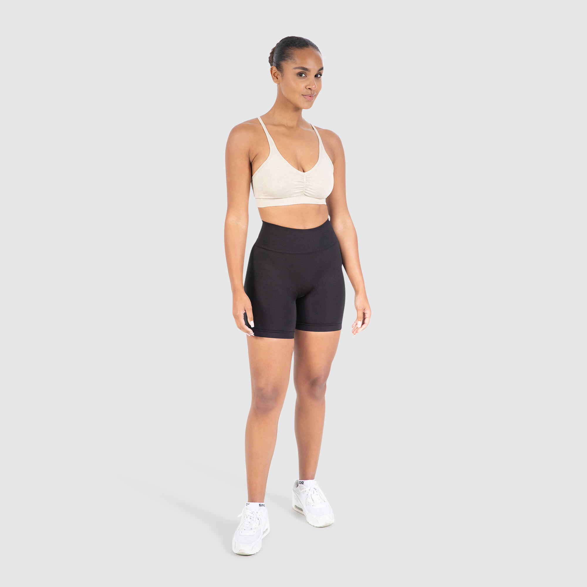 Damen Sport BH Batik Scrunch Icon Beige 3/6