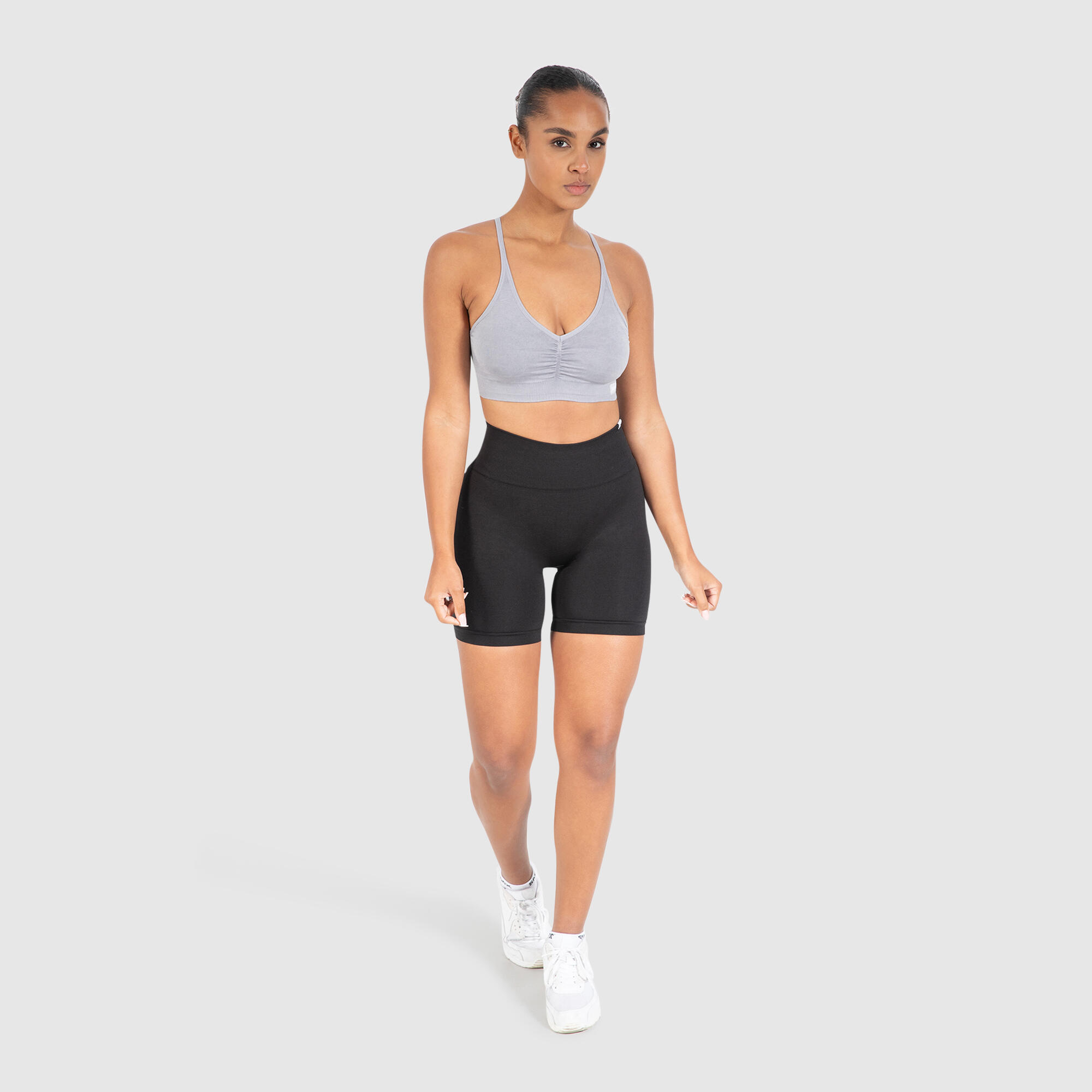Damen Sport BH Batik Scrunch Icon Grau 3/6