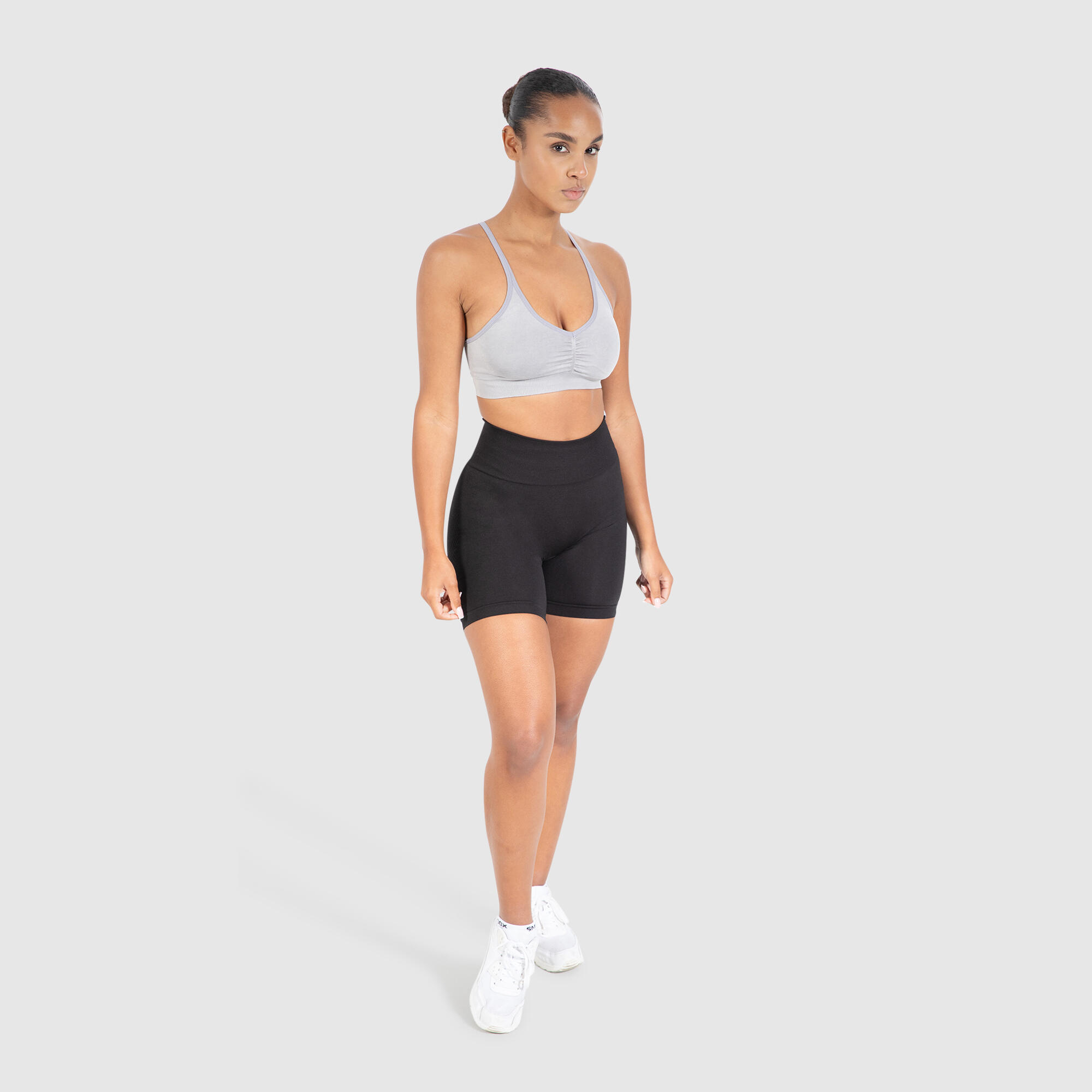 Damen Sport BH Batik Scrunch Icon Hellgrau 3/6