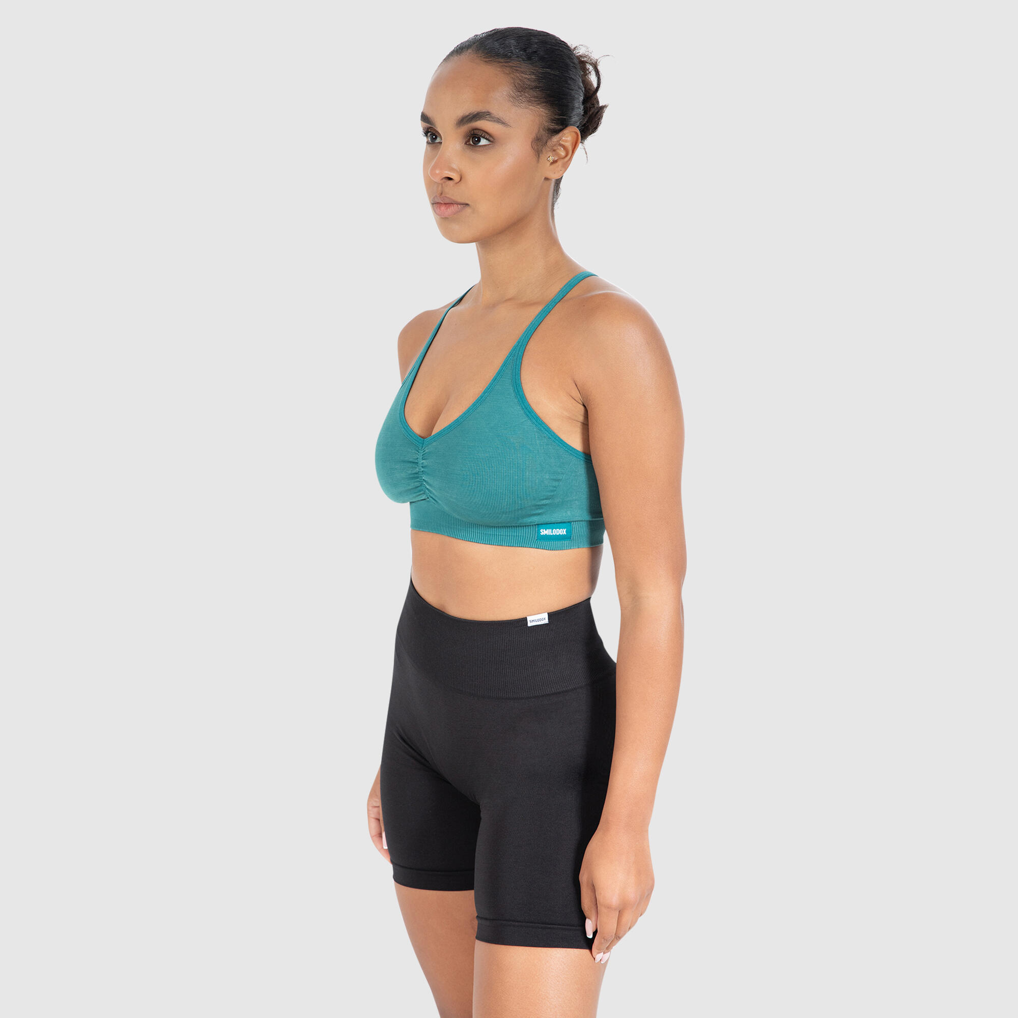 Damen Sport BH Batik Scrunch Icon Dunkelgrün 2/6