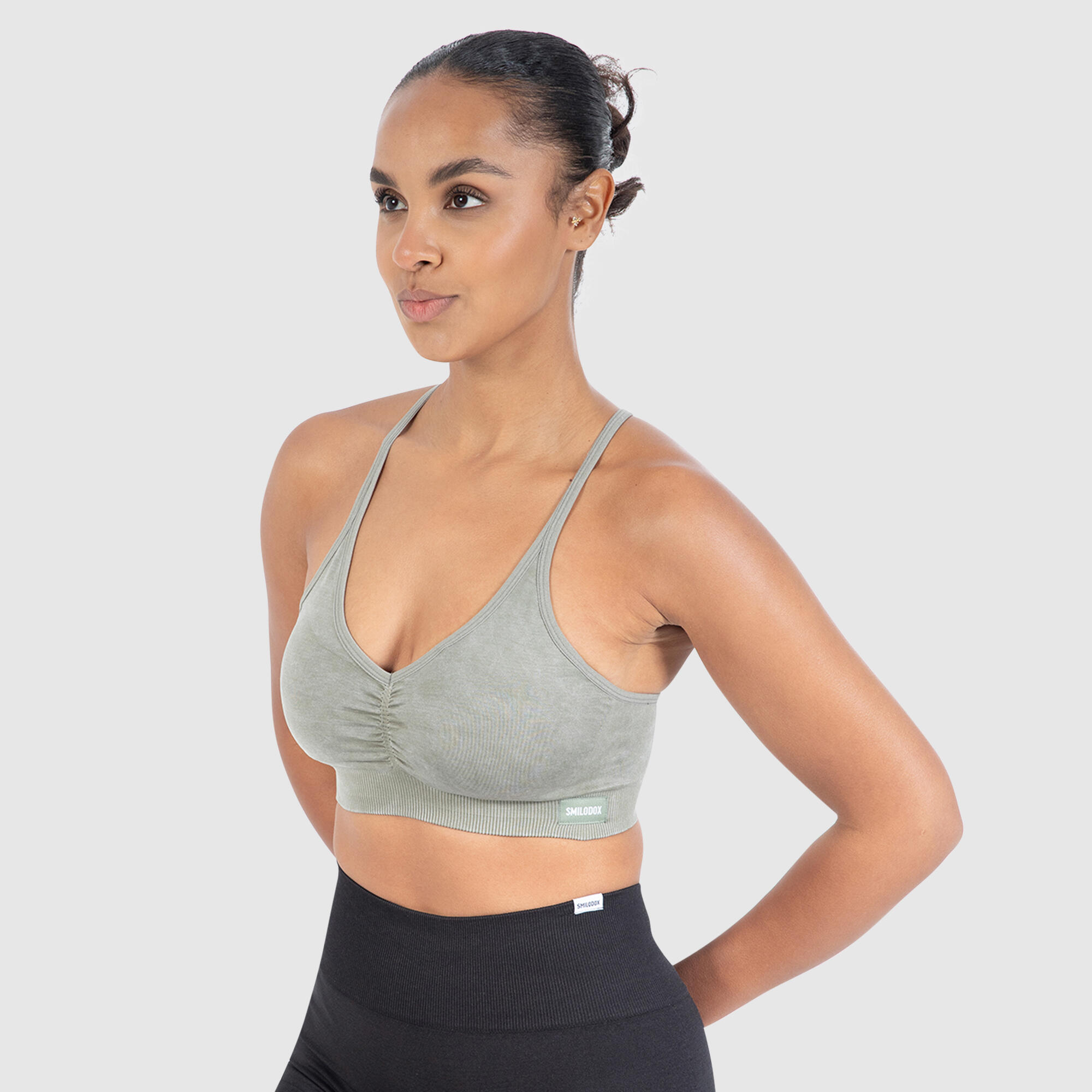 Damen Sport BH Batik Scrunch Icon Olive 2/6