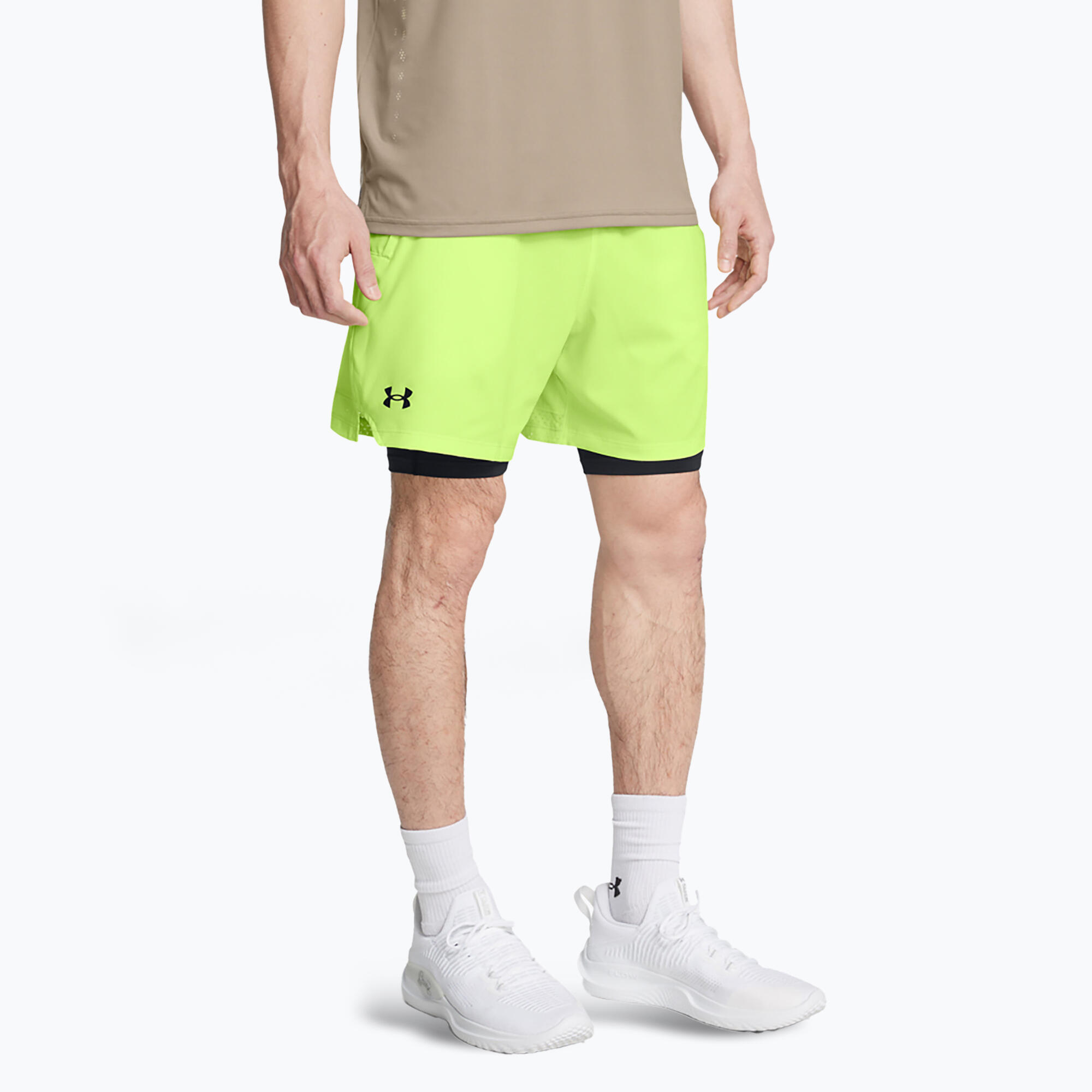 Short 2-in-1 Under Armour Vanish Woven Grigio Chiaro Uomo 5/5