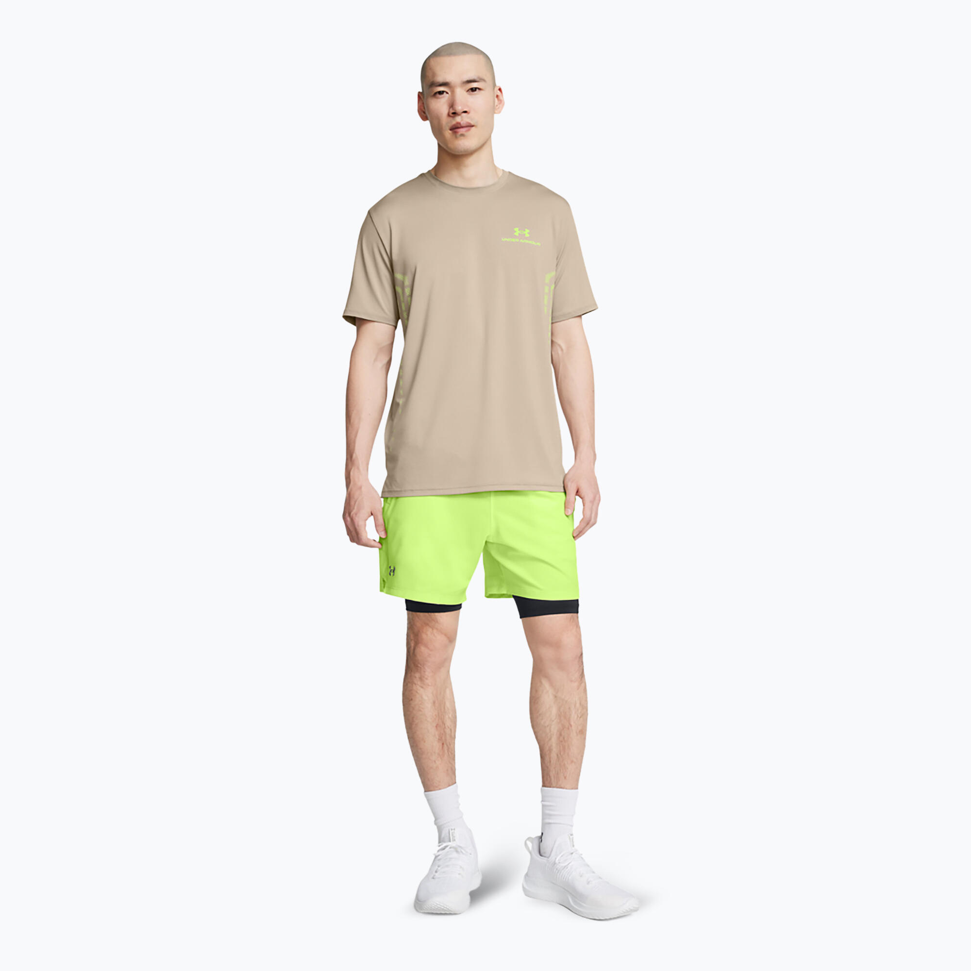 Short 2-in-1 Under Armour Vanish Woven Grigio Chiaro Uomo 2/6