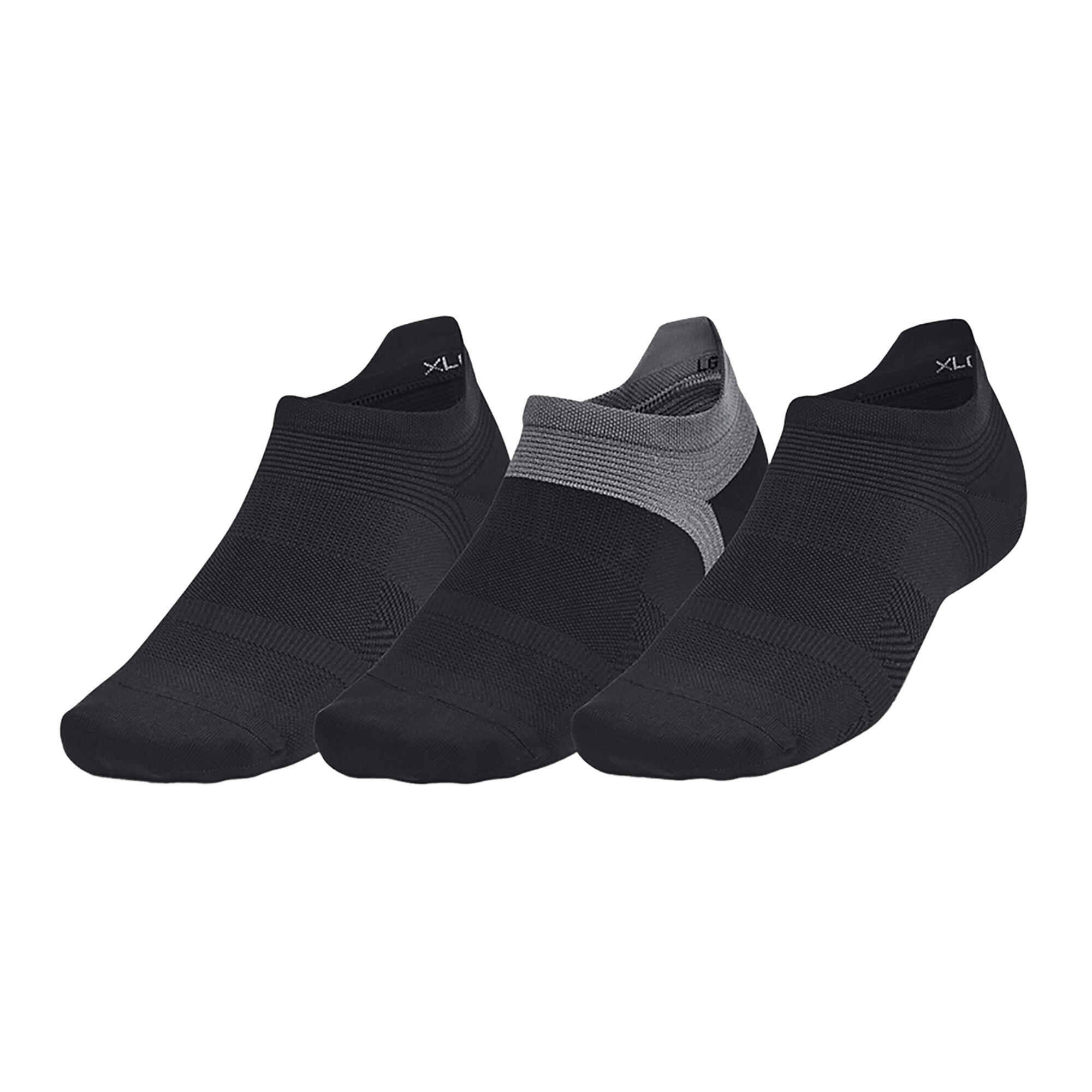 Under Armour Dry Run Lite No Show heren hardloopsokken, 3 paar 1/4
