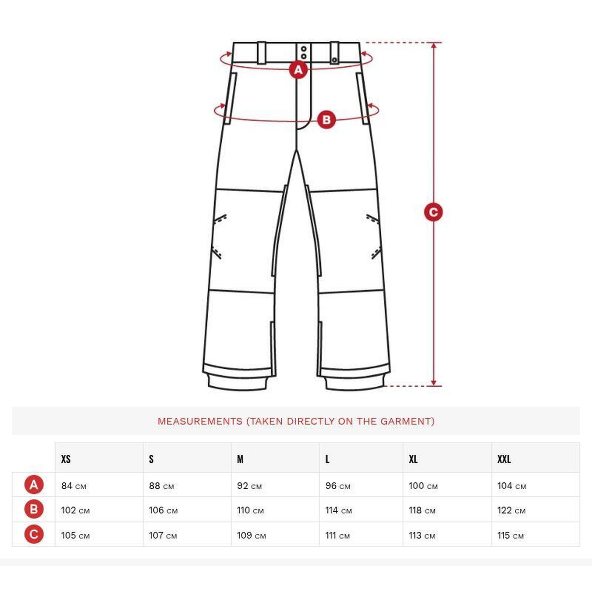 Heren Wintersport hardshell snowboard broek P2 Portes Siroko Grijs