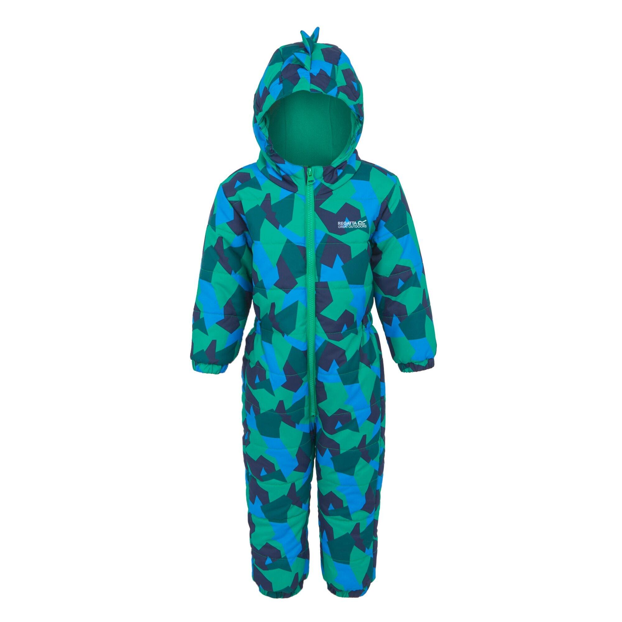 REGATTA Kinder/kinderkleding Penrose Geo Camo Puddle Suit (Hydroblauw)