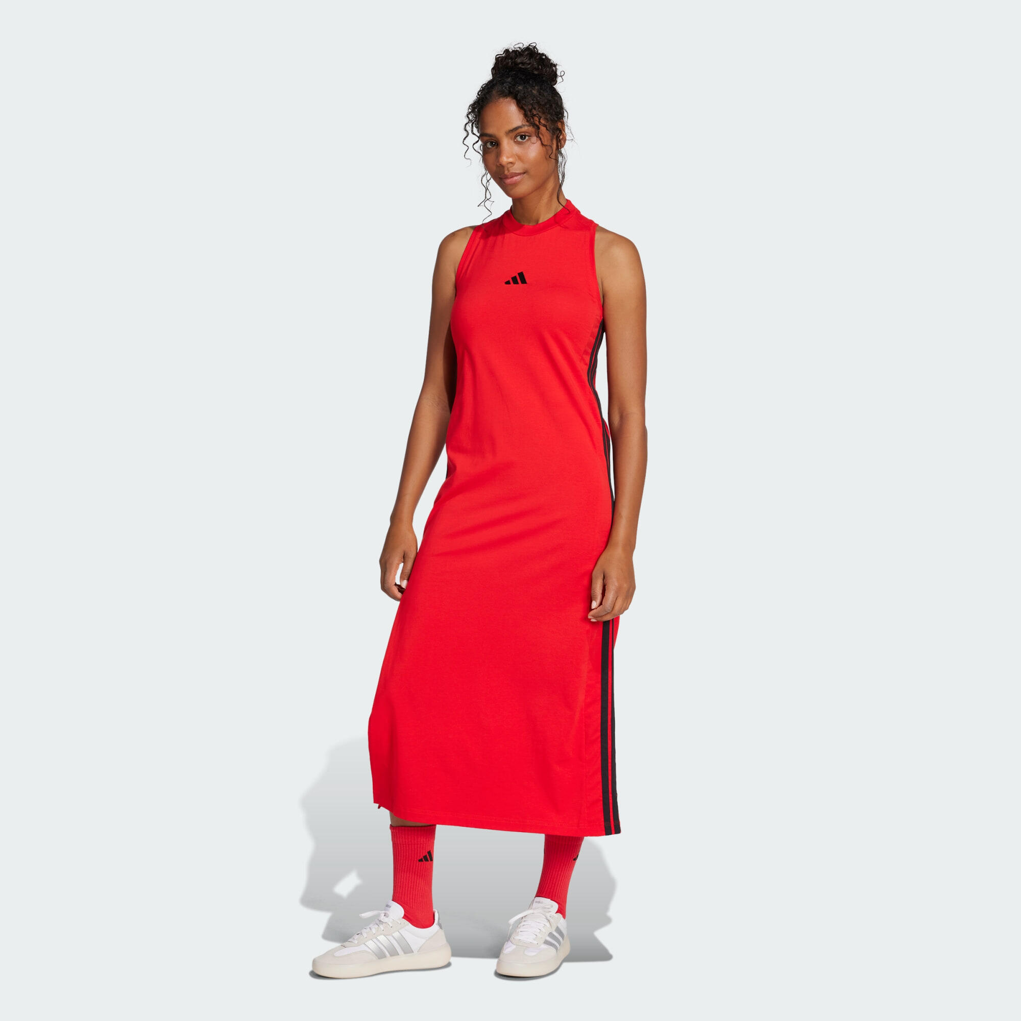 Adidas - Robe Longue Dos Nageur 3 Bandes Essentials - Robe - Noir|rouge - 40 M - Decathlon