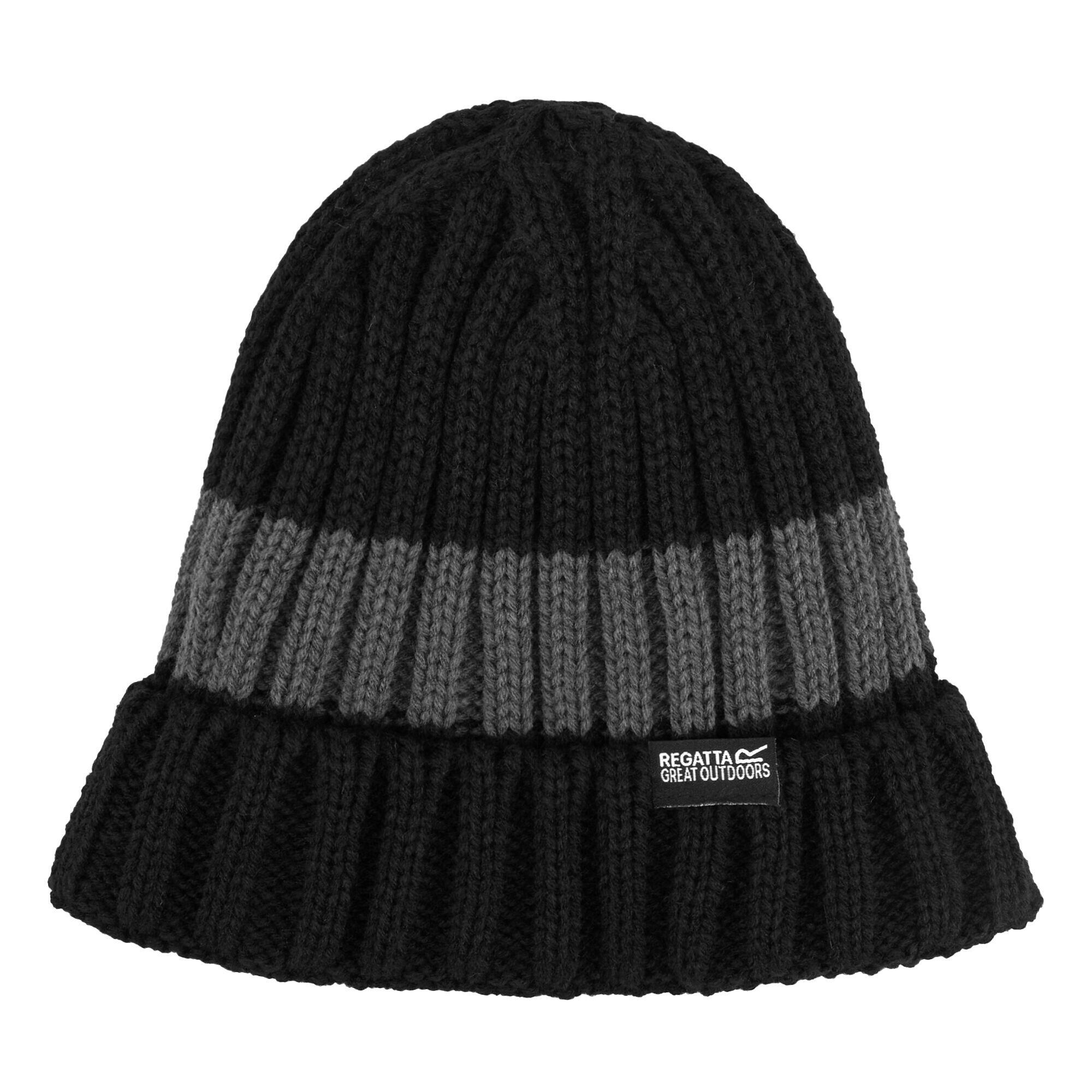 Mens Davion V Beanie (Black/Dark Grey) 2/3
