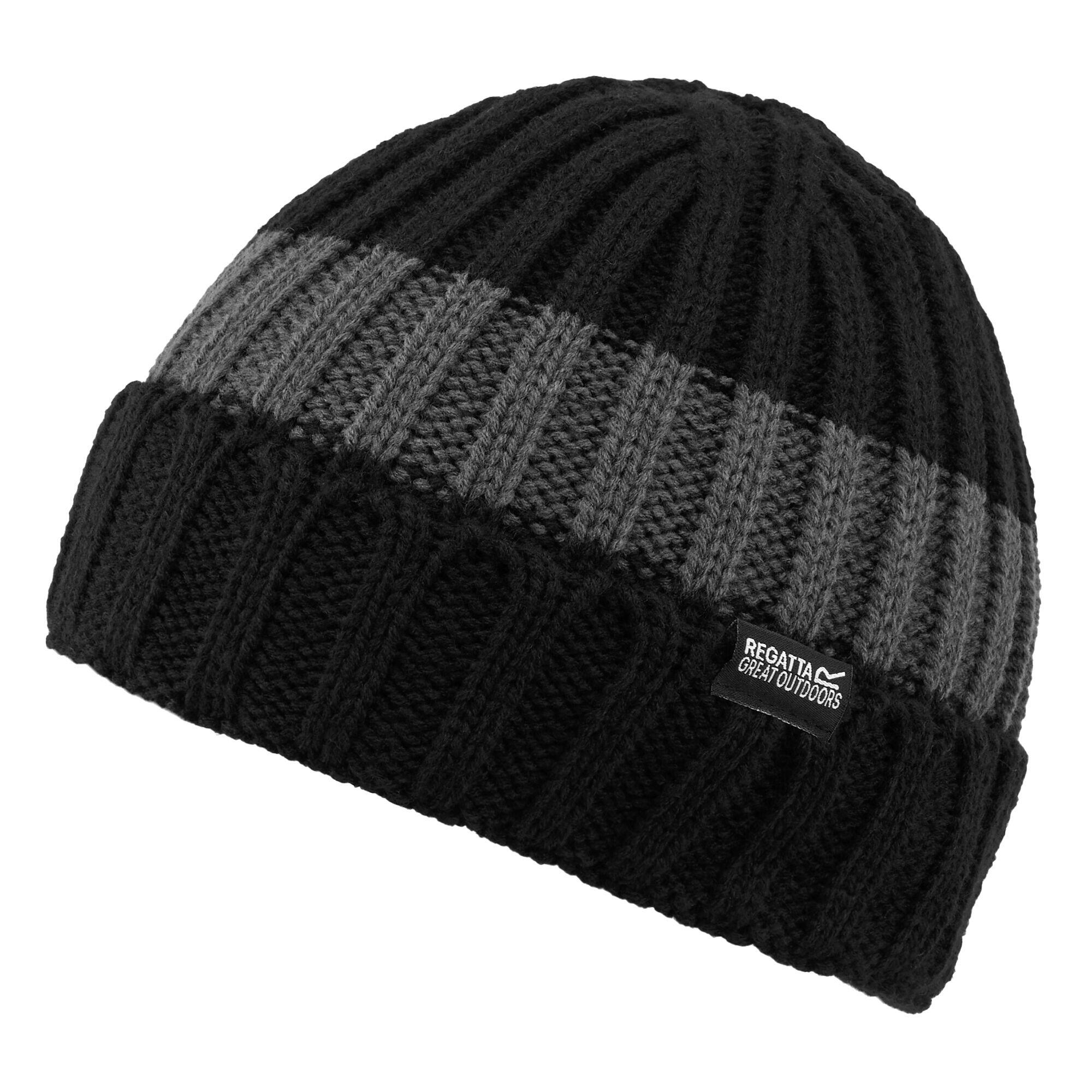 REGATTA Mens Davion V Beanie (Black/Dark Grey)