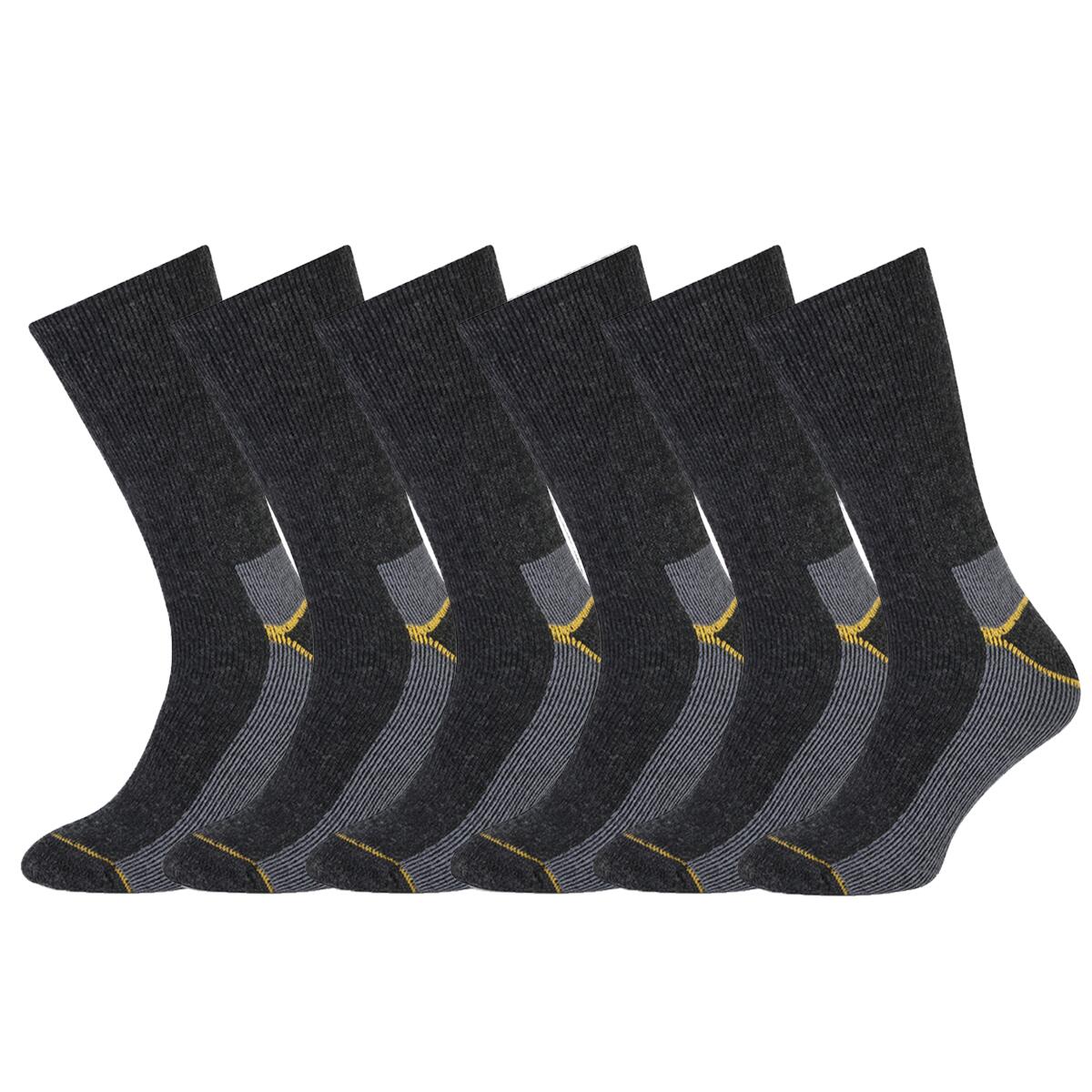 STAPP Thermosocken Herren Gelb 6er-Pack Anthrazit Melange