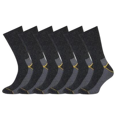 Stapp thermosokken heren yellow 6-pack antraciet melange