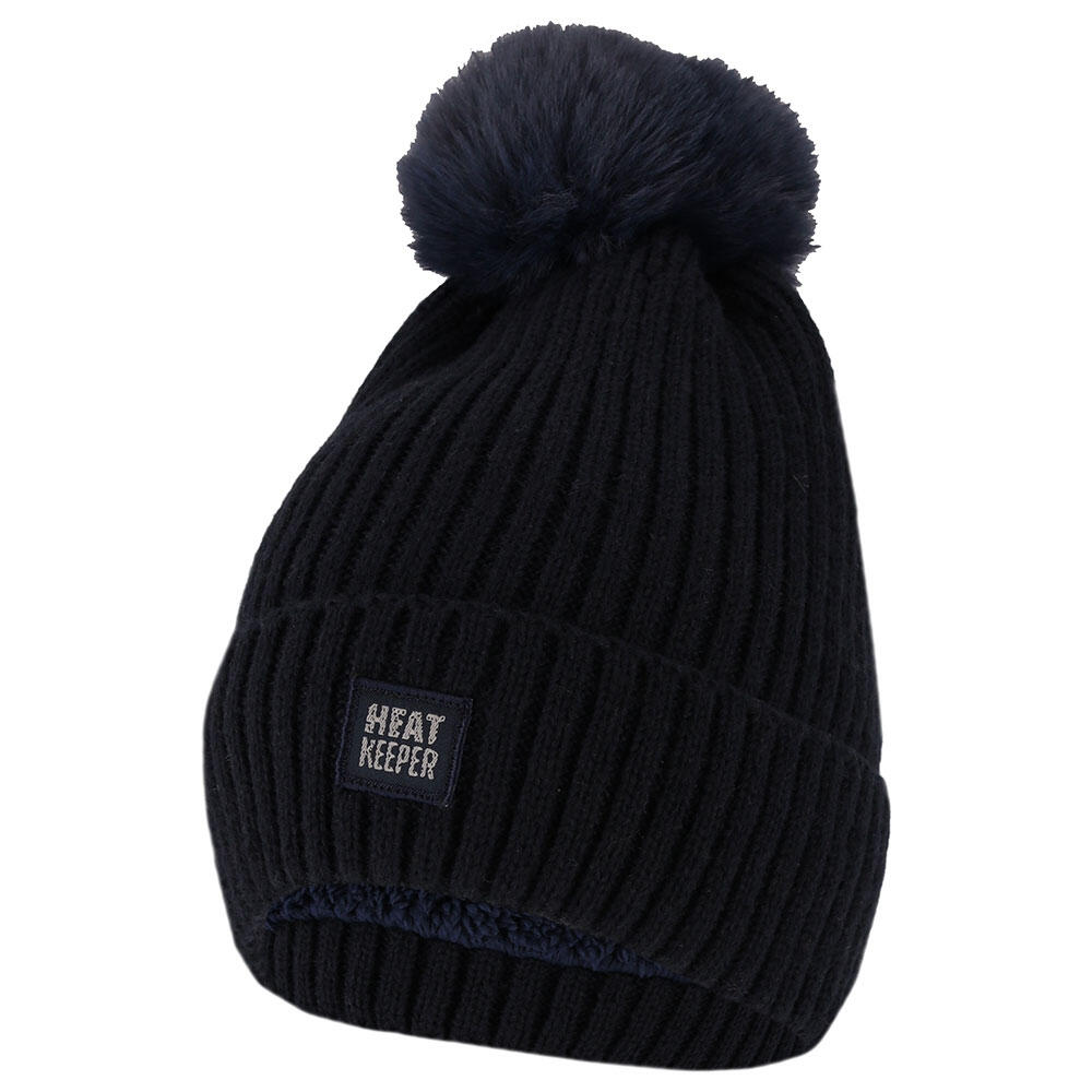 HEAT KEEPER Thermomütze mit Bommel Damen Navy