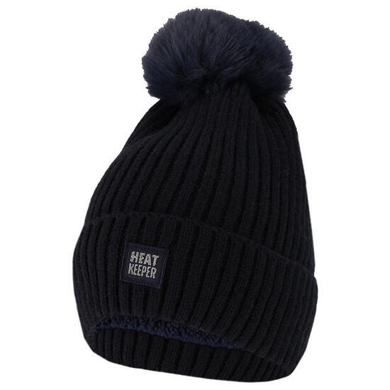 Bonnet thermique avec pompon dames Marine