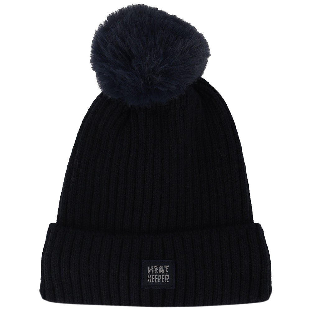 Gorro térmico con pompón mujer Azul marino 2/4