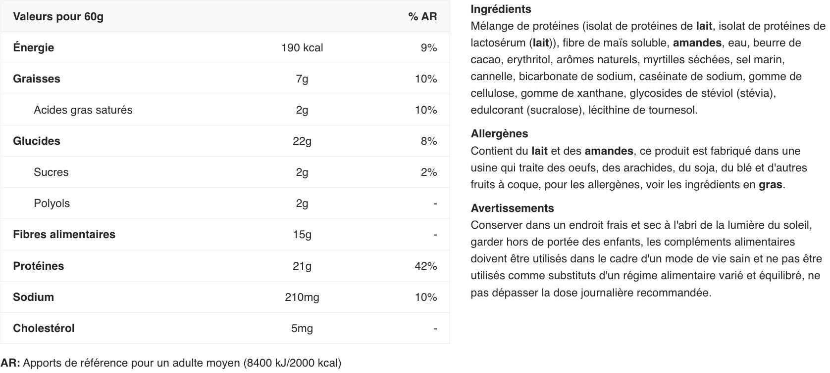 Barres protéinées - Quest Bar - Muffin aux Myrtilles Boite de 12 2/7