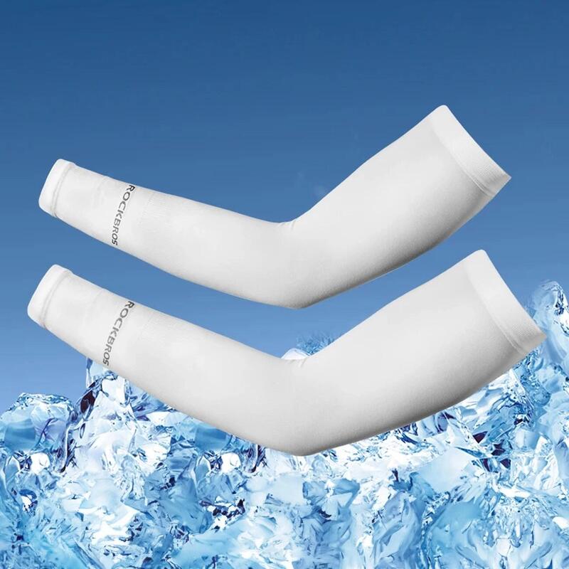 Manșoane ciclism protecție UV, material respirabil Xt9002w, alb