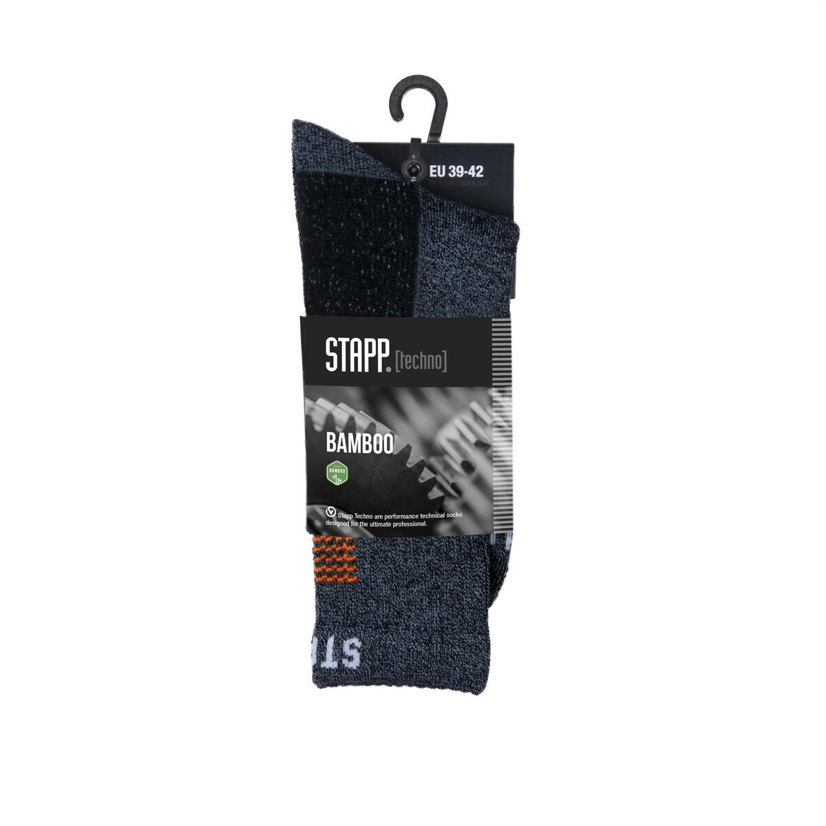 Chaussettes de randonnée - Techno Bamboo - Lot de 3 - Gris foncé orange 4/4