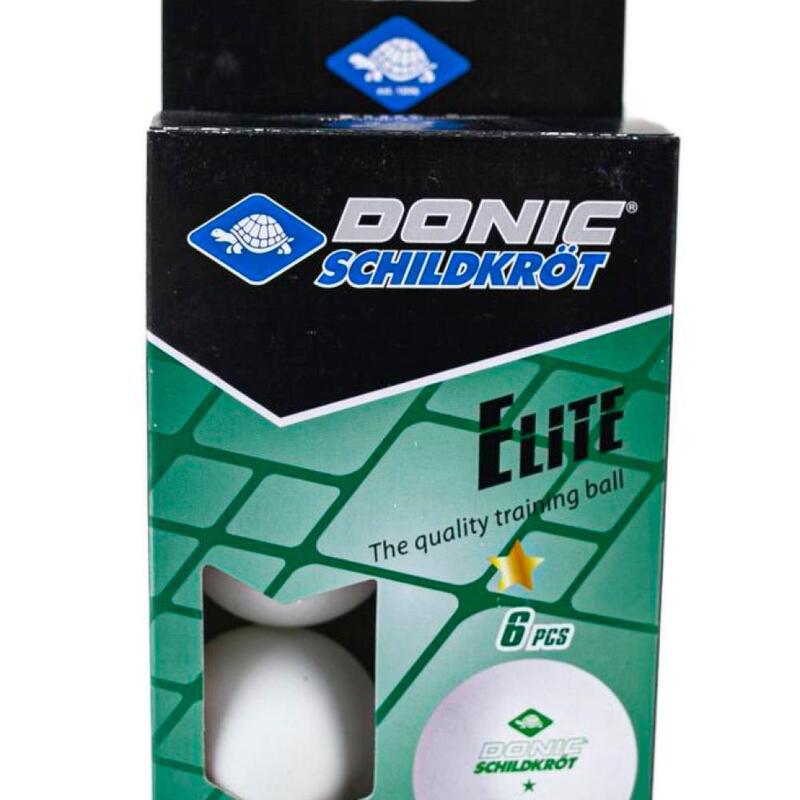 6 Balles de Tennis de Table Donic Schildkröt Elite