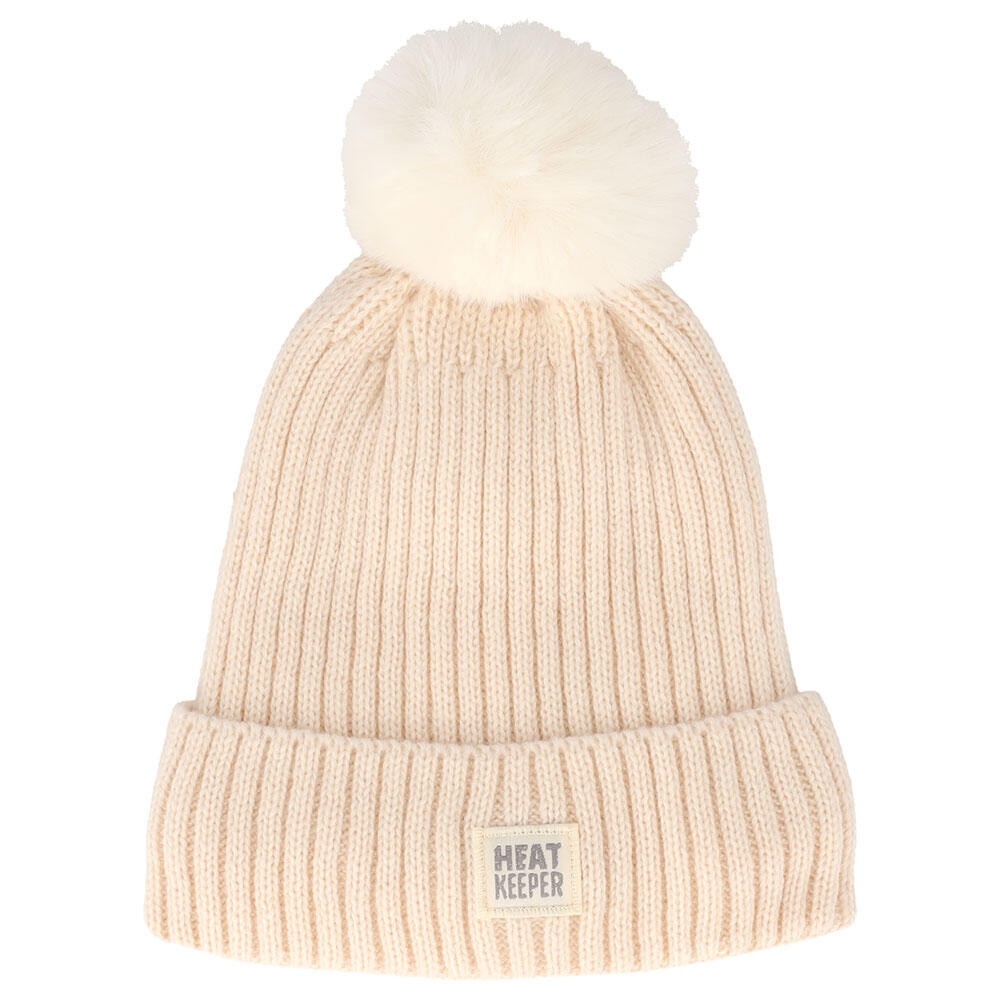 Bonnet thermique avec pompon dames Off White 2/4