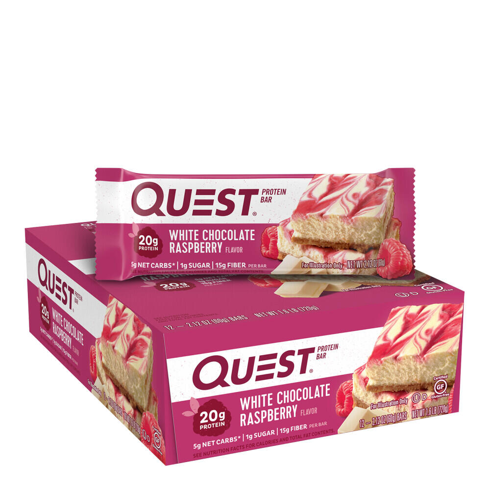 QUEST NUTRITION Barrette proteiche - Quest Bar - Cioccolato Bianco e Lampone