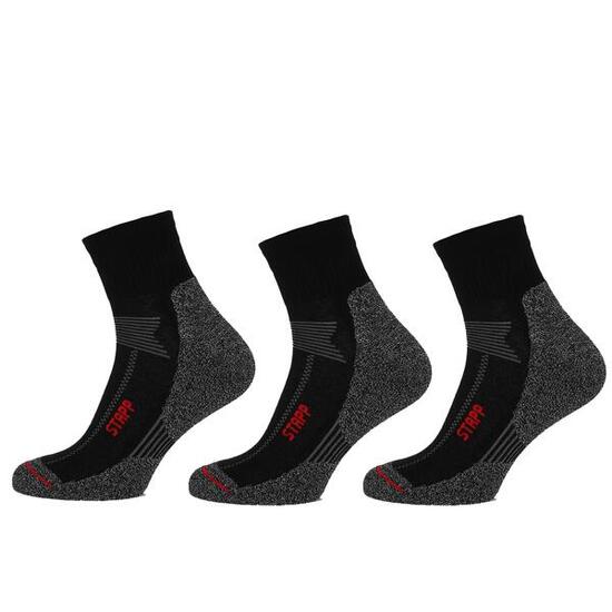 Wandersocken Techno Boston All Season Quarter 3er-Pack Schwarz