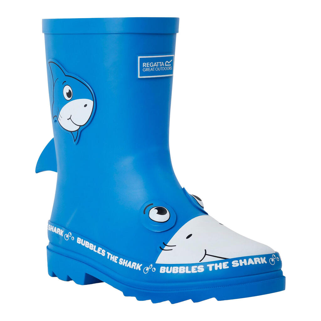 Childrens/Kids Mudplay II Bubbles The Shark Wellington Boots (Blue)