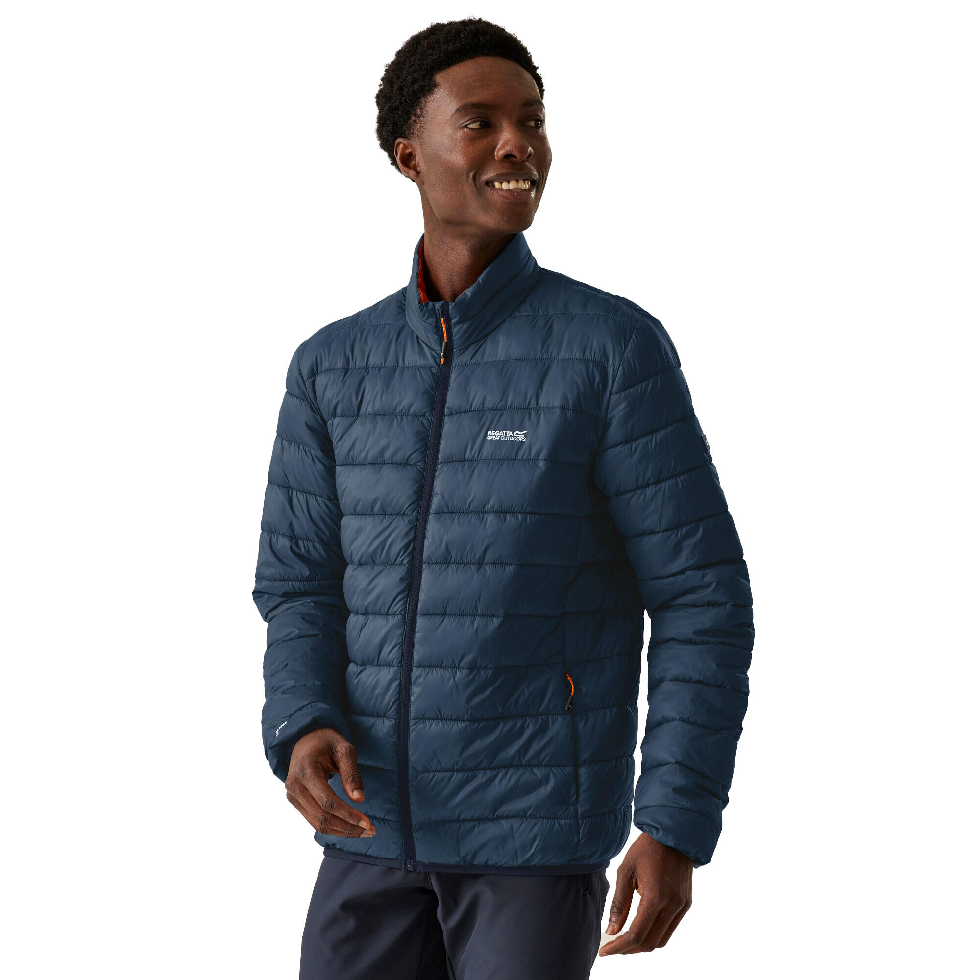 Veste Matelassée MARIZION Homme (Denim Sombre / Orange Sombre) 4/5