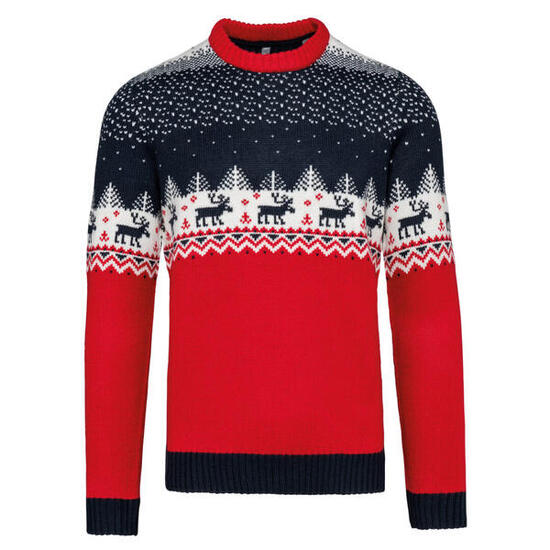 Maglione Di Natale Innevato Con Piccoli Renne