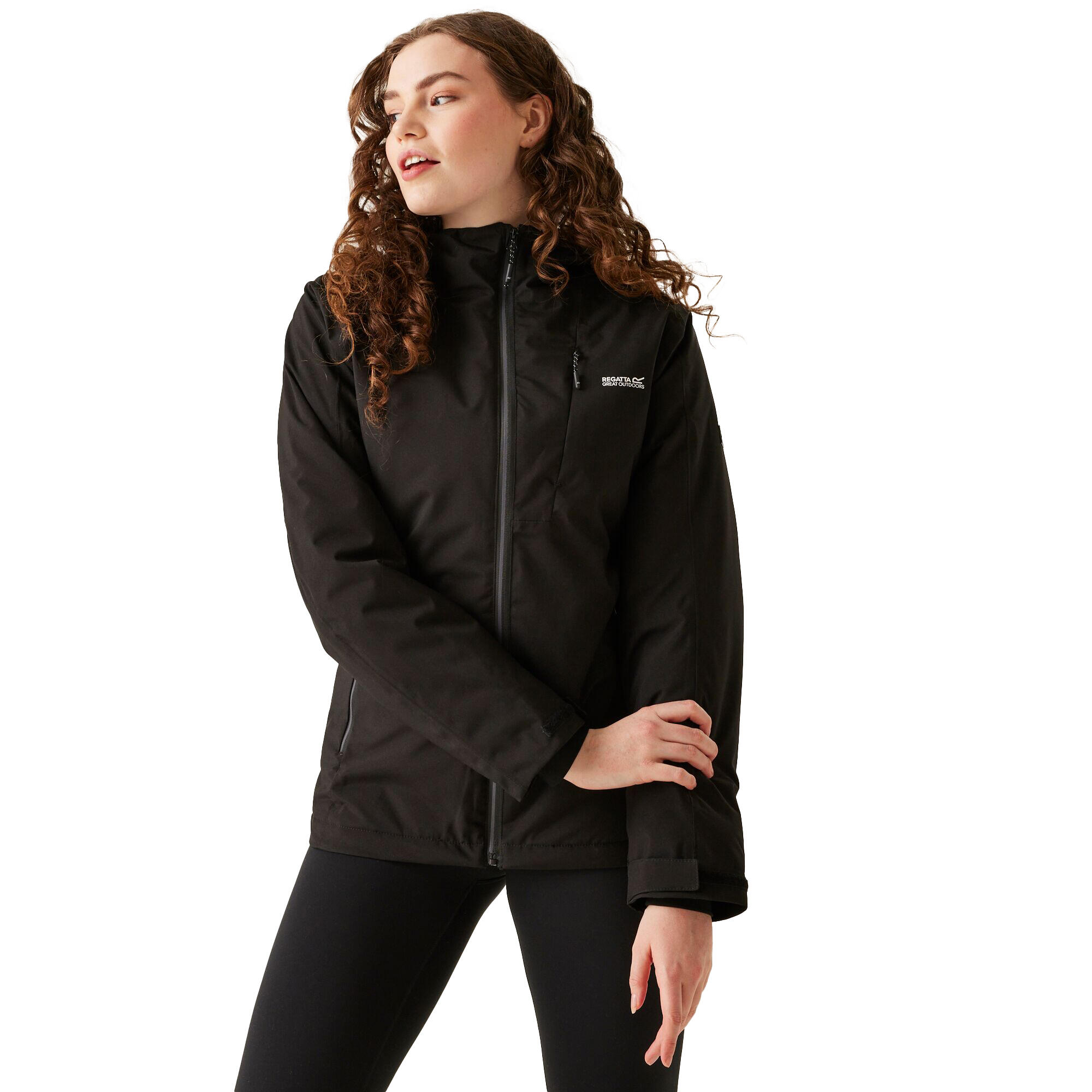 Dames Highton IV Effen Stretch Gewatteerd Jasje (Zwart) 4/5