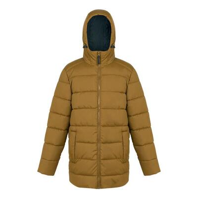 Heren lakiver gewatteerde jas (umber)