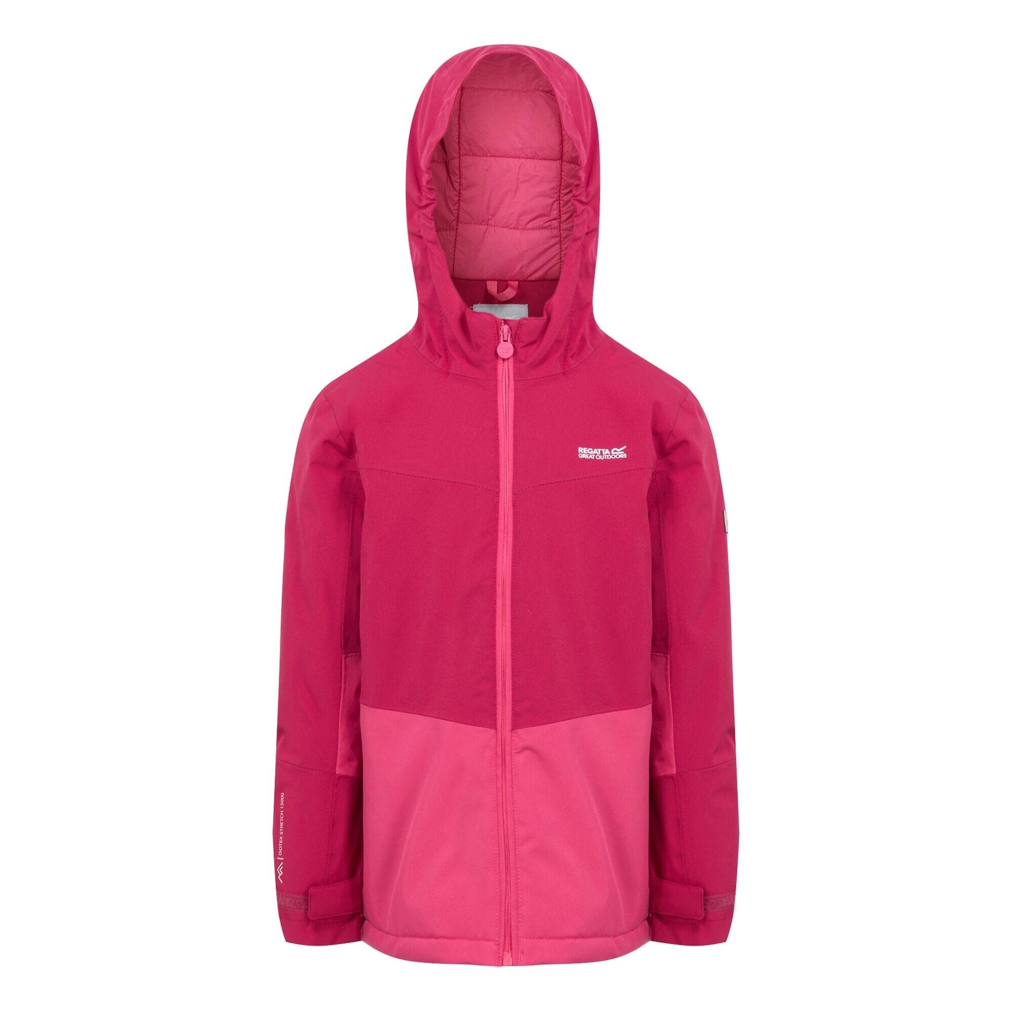 REGATTA Childrens/Kids Highton V Padded Jacket (Deep Pink/Hot Pink)