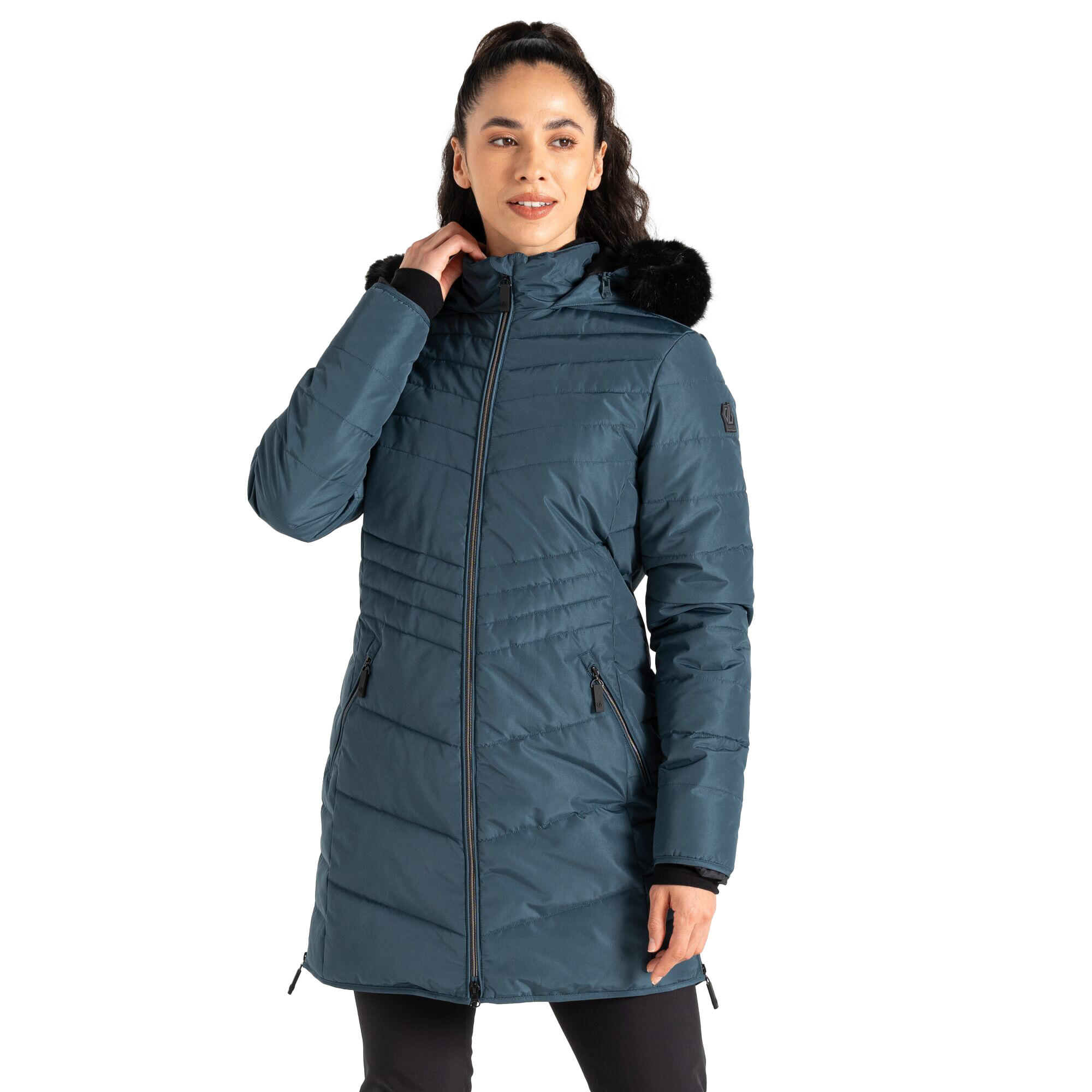 "Striking IIII" Steppjacke MidiLänge für Damen Oriongrau 4/5
