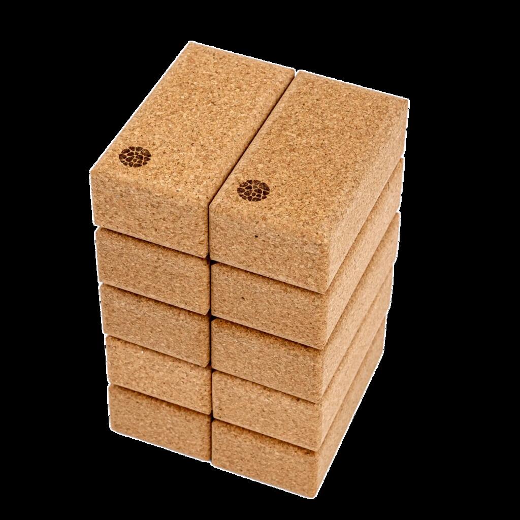 Blocks Pack Professionals – set of 10 cork yoga blocks - 22,7 x 12 x 7,5 cm