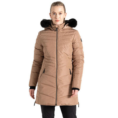 Dames striking iiii halflang gewatteerd jack (donkere khaki)