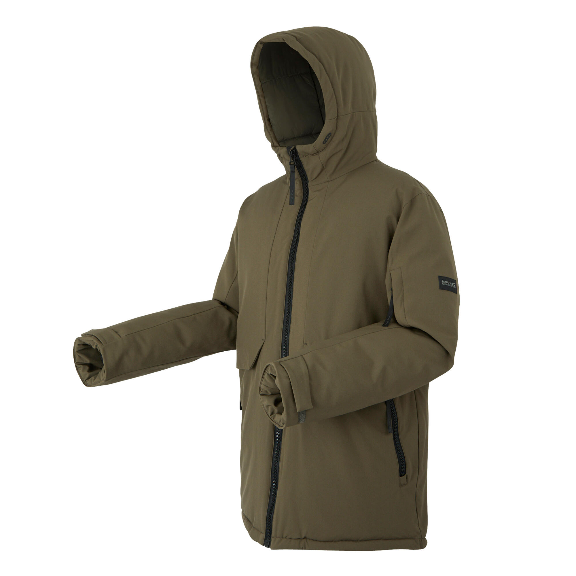 Mens Dallymoore Padded Jacket (Crocodile/Black) 3/5