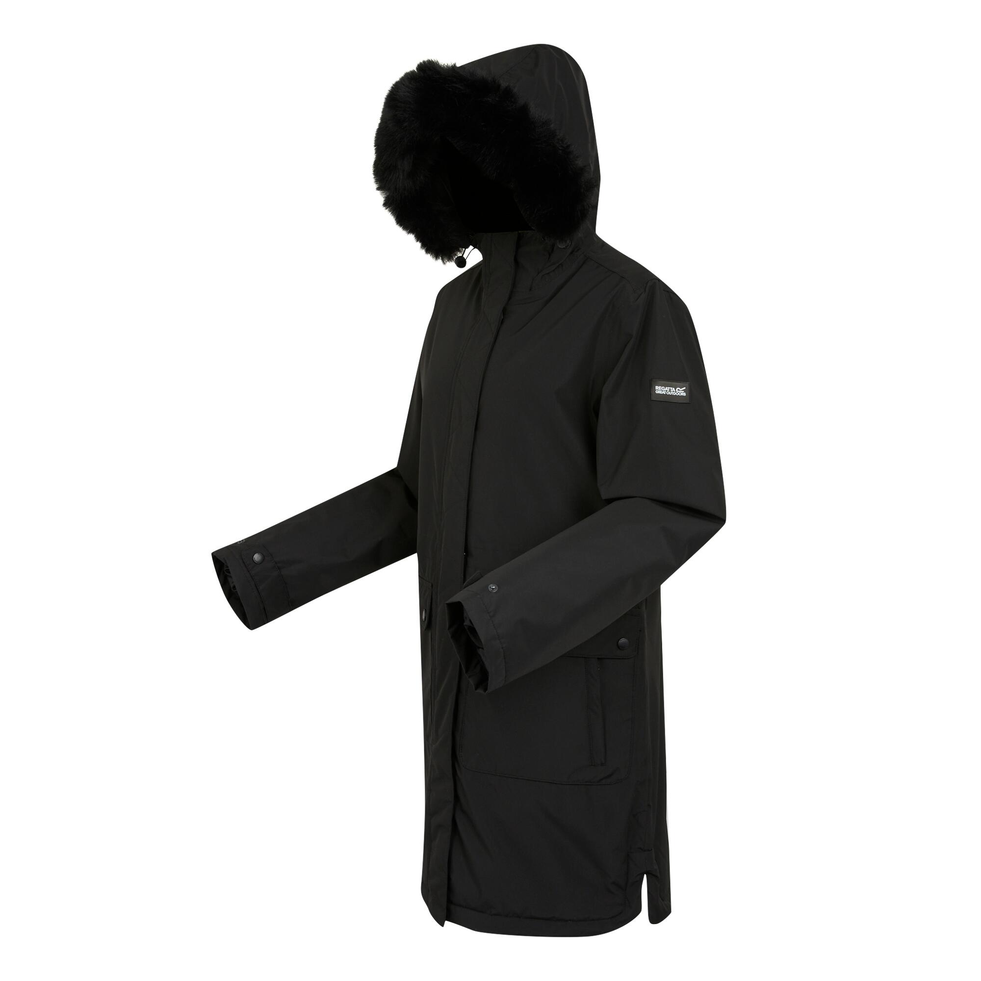 Dames Parka met Bontrand (Zwart) 4/5