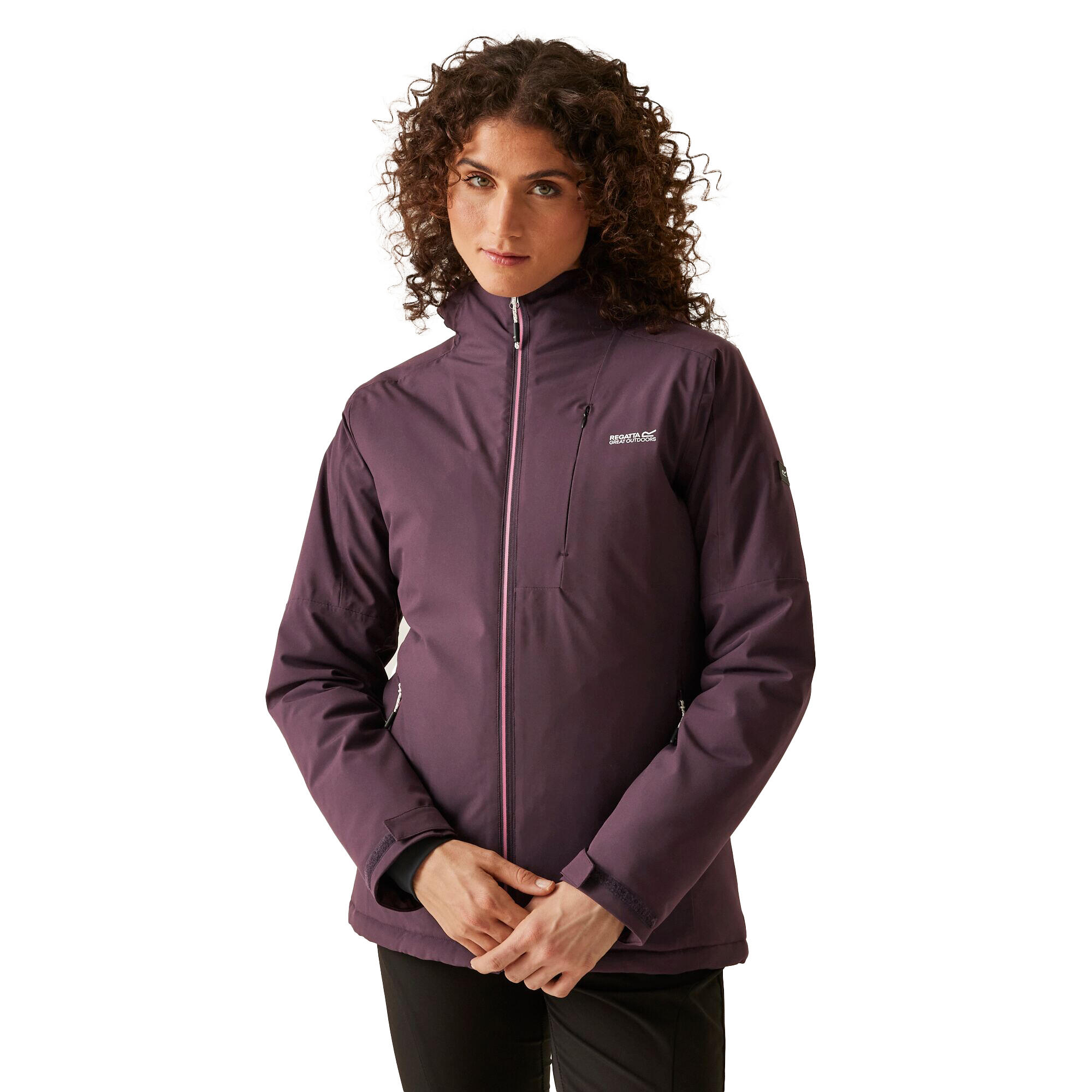 Dames Highton IV Effen Stretch Gewatteerd Jasje (Diepe pruim) 4/5