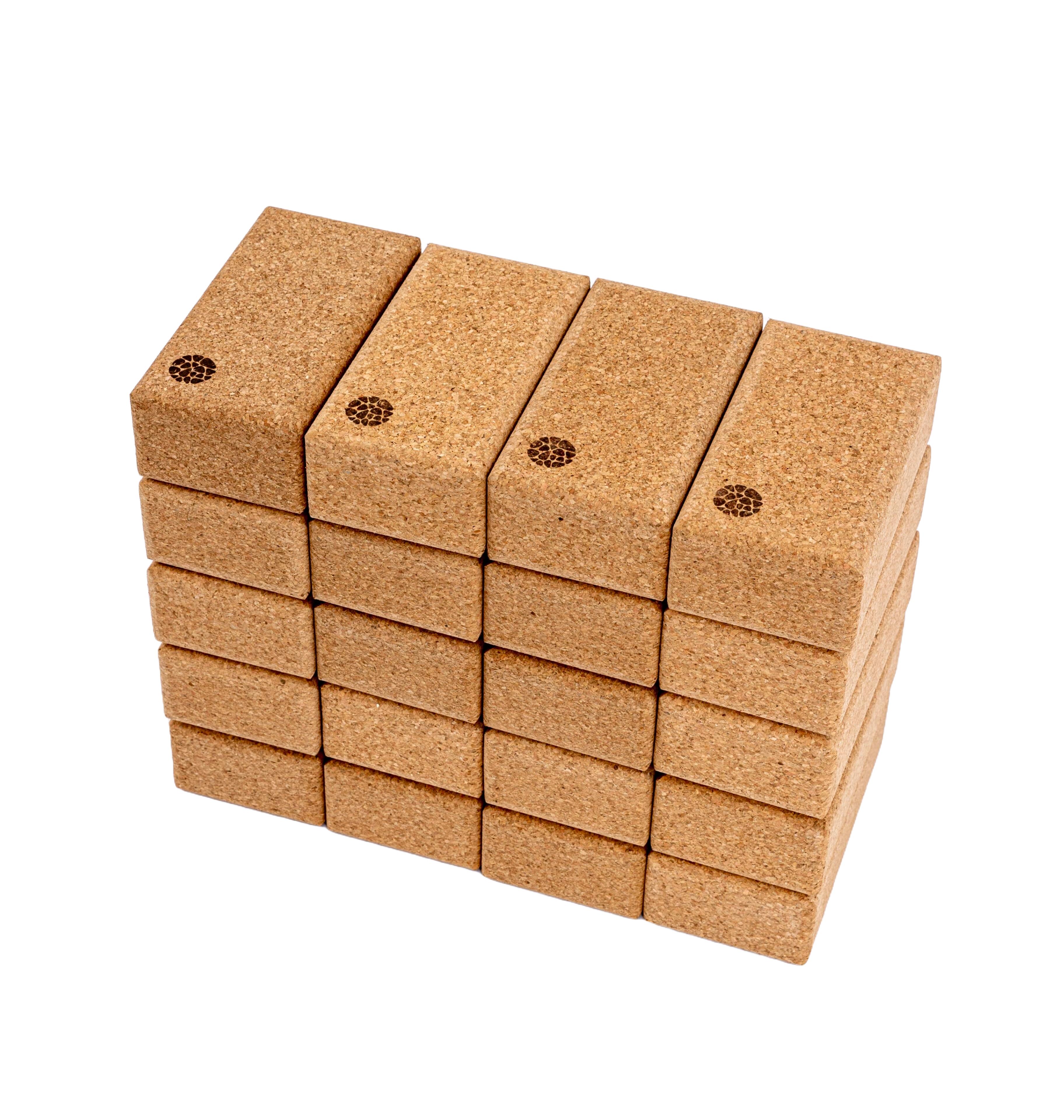 Pack de 20 blocos de ioga - cortiça- 22,7 x 12 x 7,5 cm