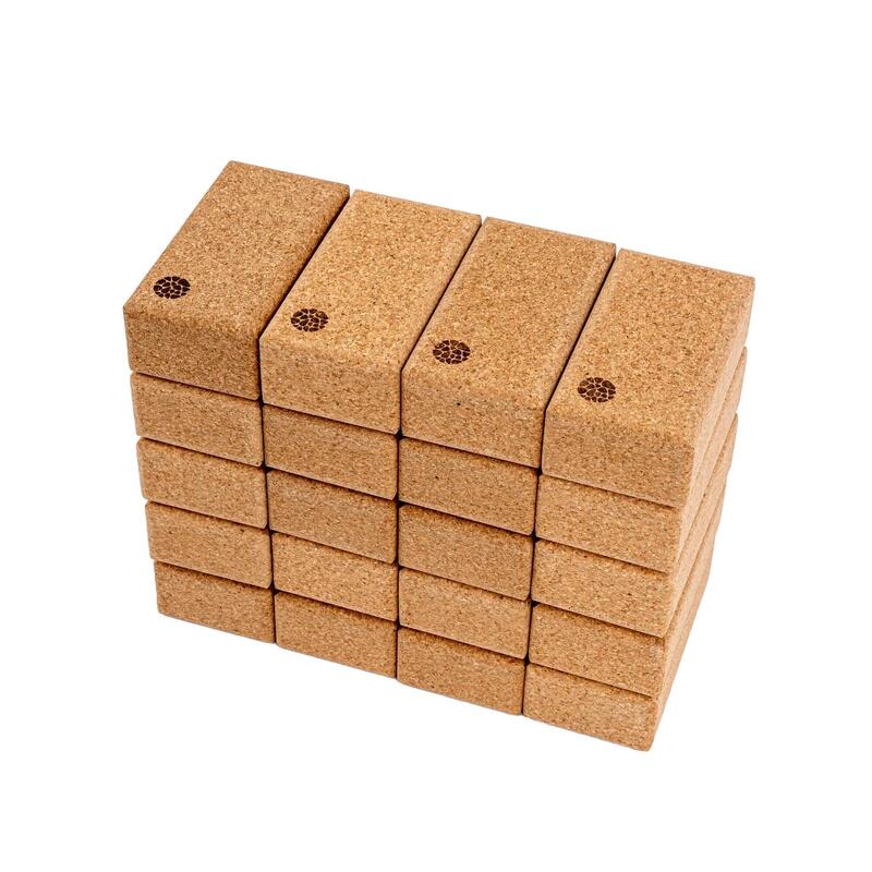 Korkowe klocki do jogi - zestaw 20 sztuk - 22,7 x 12  x 7,5 cm